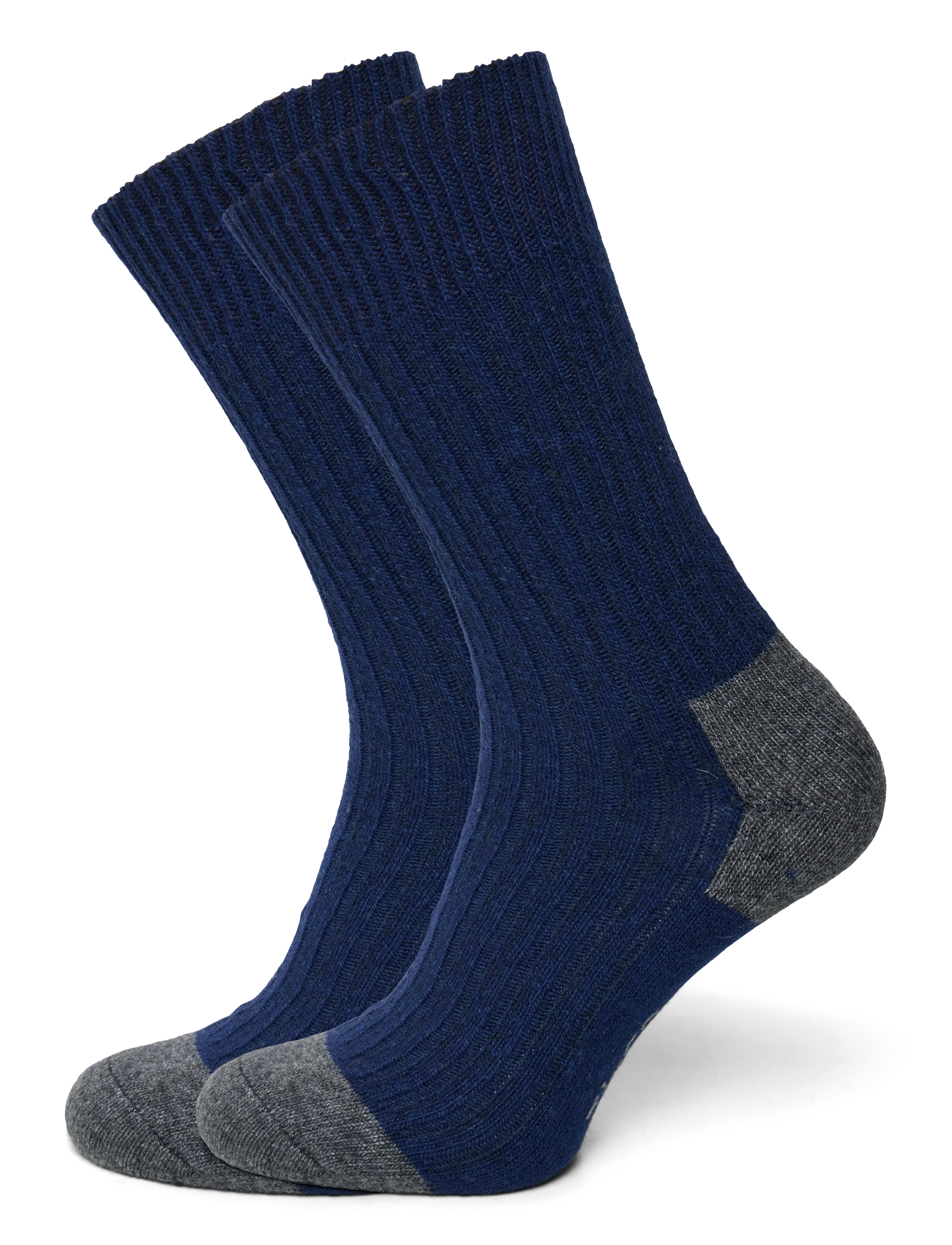 Alpacasocks&Co Merino Cashmere Ribbed Crew 1-Pack, 39-42, Blue, Sokker > Almindelige Sokker, Herre