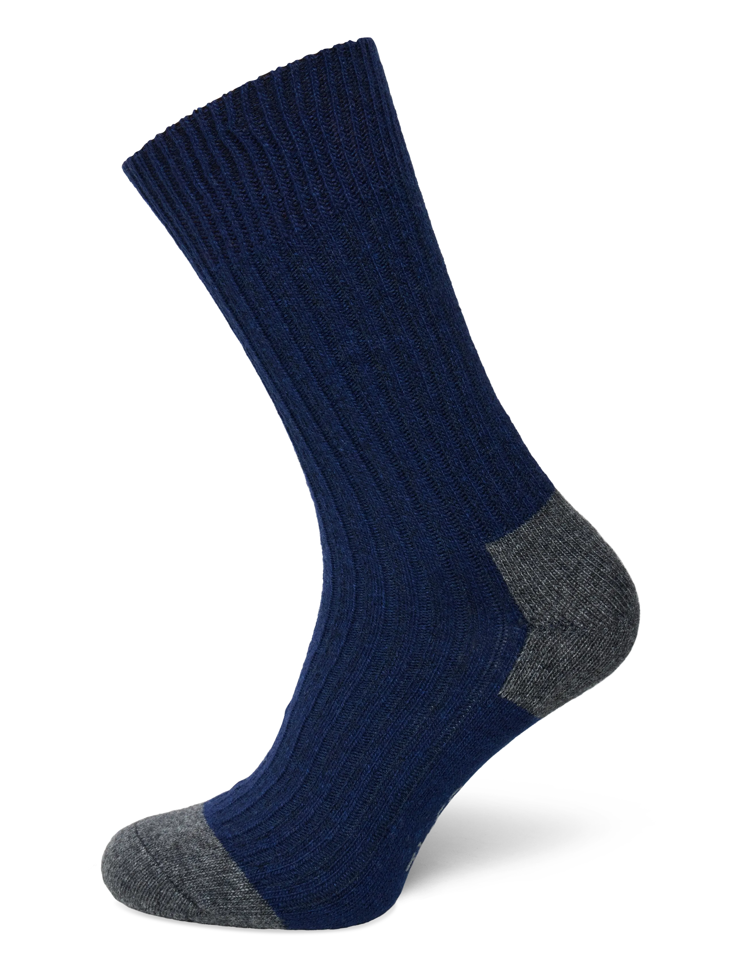 Alpacasocks&Co Merino Cashmere Ribbed Crew 1-pack - Kojinės - DARK NAVY-DARK GREY / blue