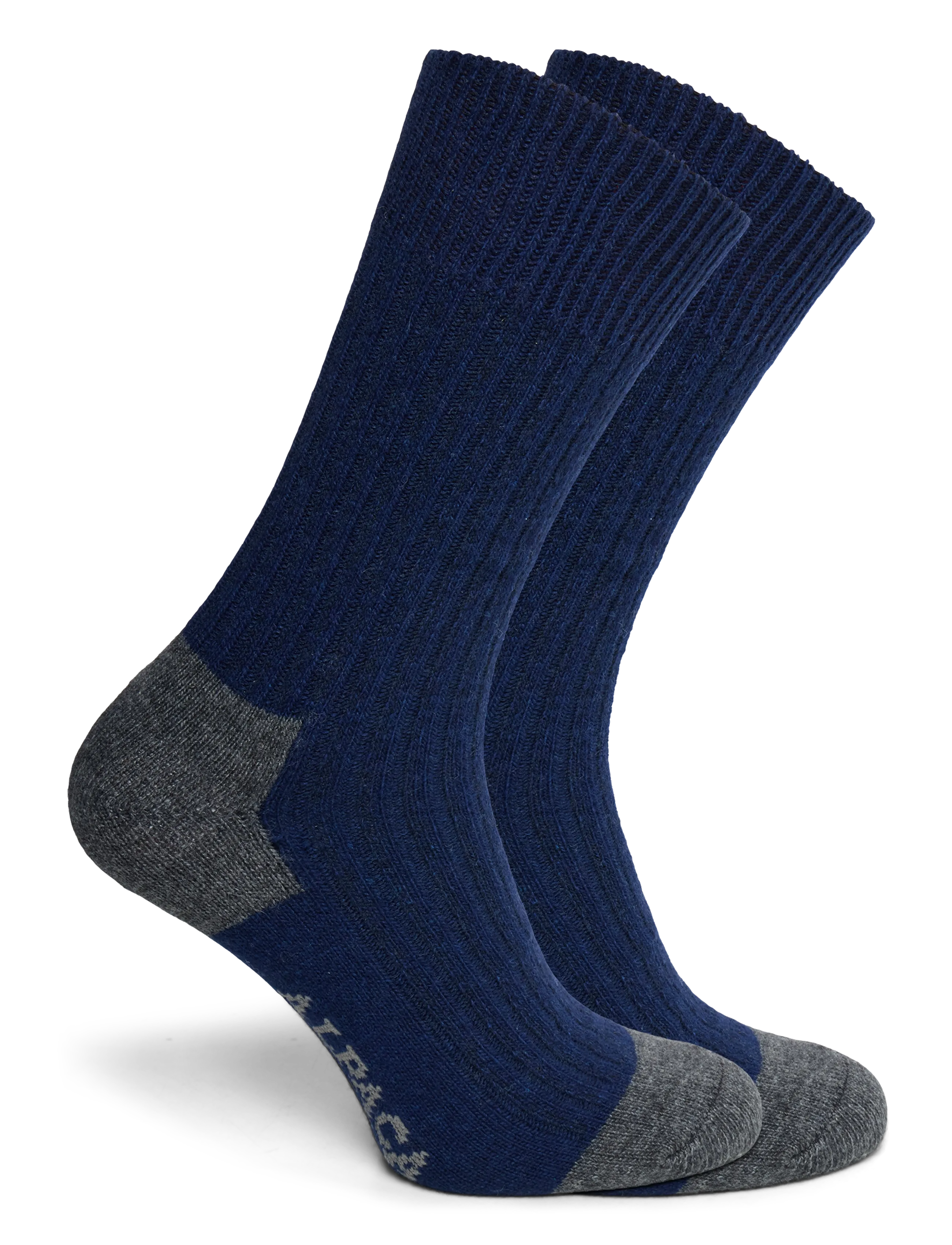 Alpacasocks&Co - Merino Cashmere Ribbed Crew 1-pack - crew-socken - dark navy-dark grey - 1