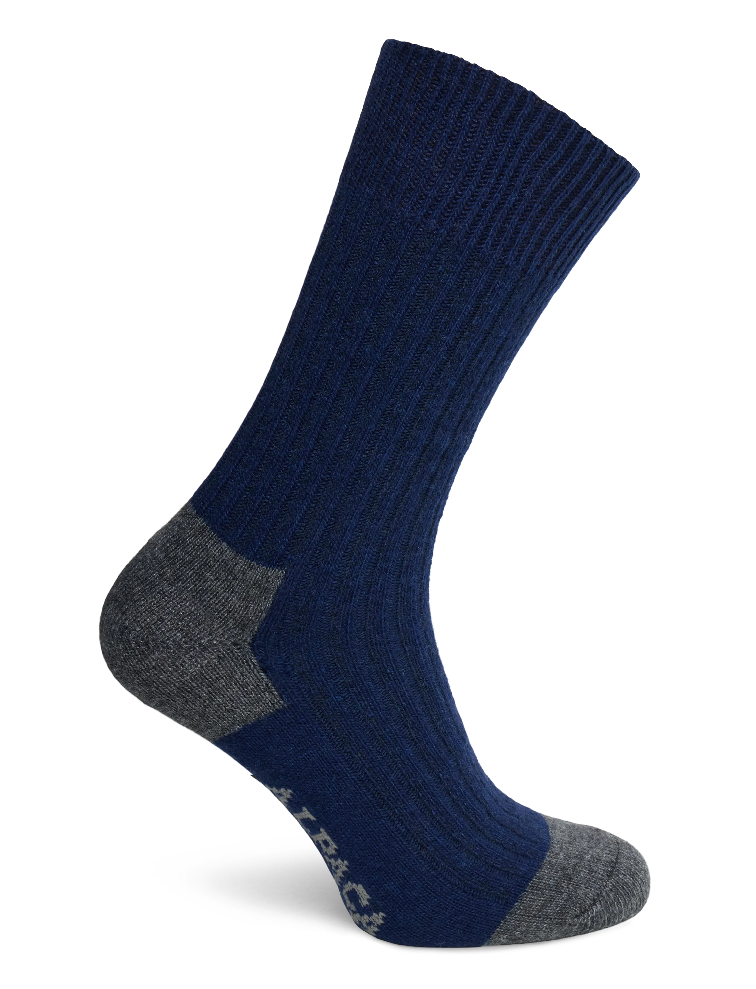 Alpacasocks&Co - Merino Cashmere Ribbed Crew 1-pack - madalaimad hinnad - dark navy-dark grey - 1