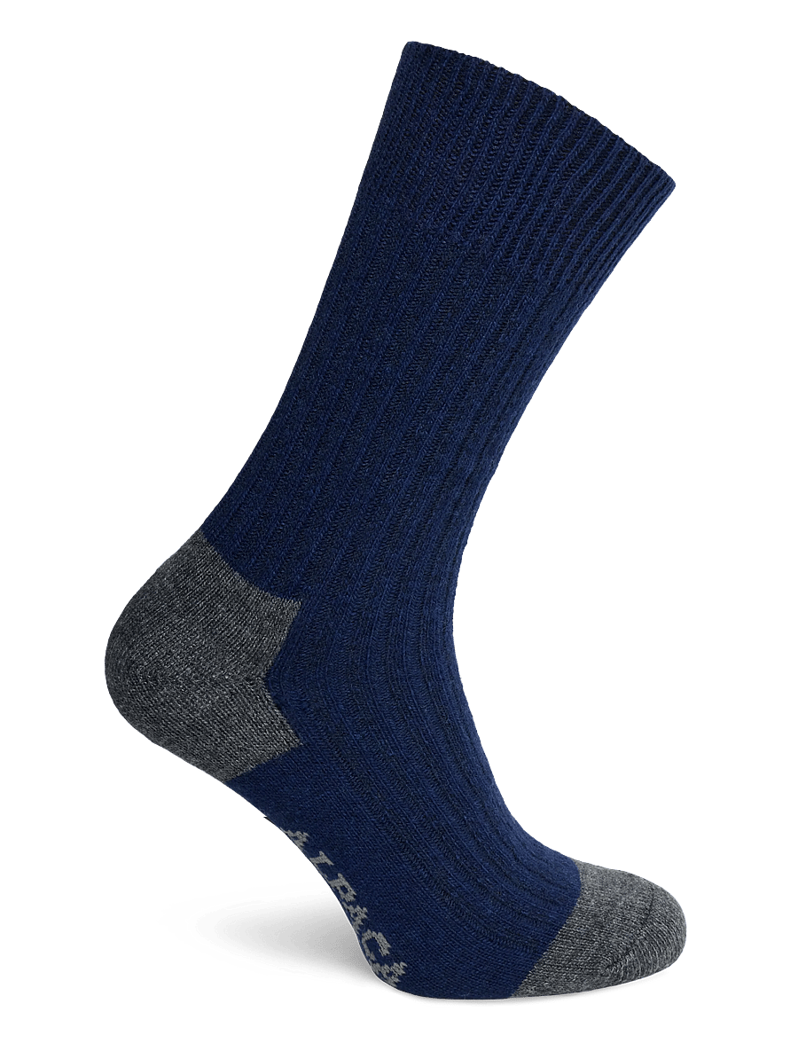 Alpacasocks&Co - Merino Cashmere Ribbed Crew 1-pack - tennissocken - dark navy-dark grey - 1