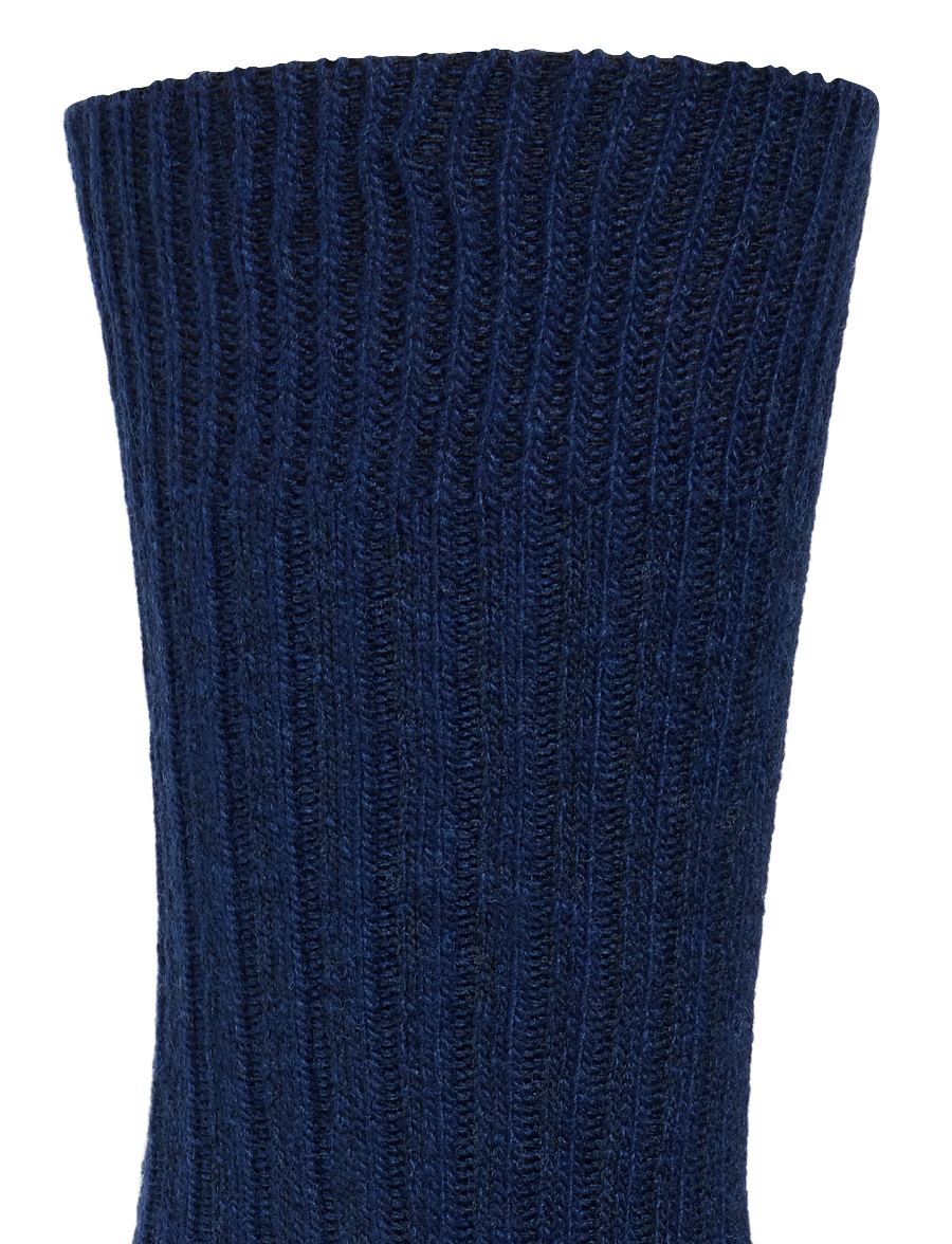 Alpacasocks&Co - Merino Cashmere Ribbed Crew 1-pack - tennissocken - dark navy-dark grey - 2