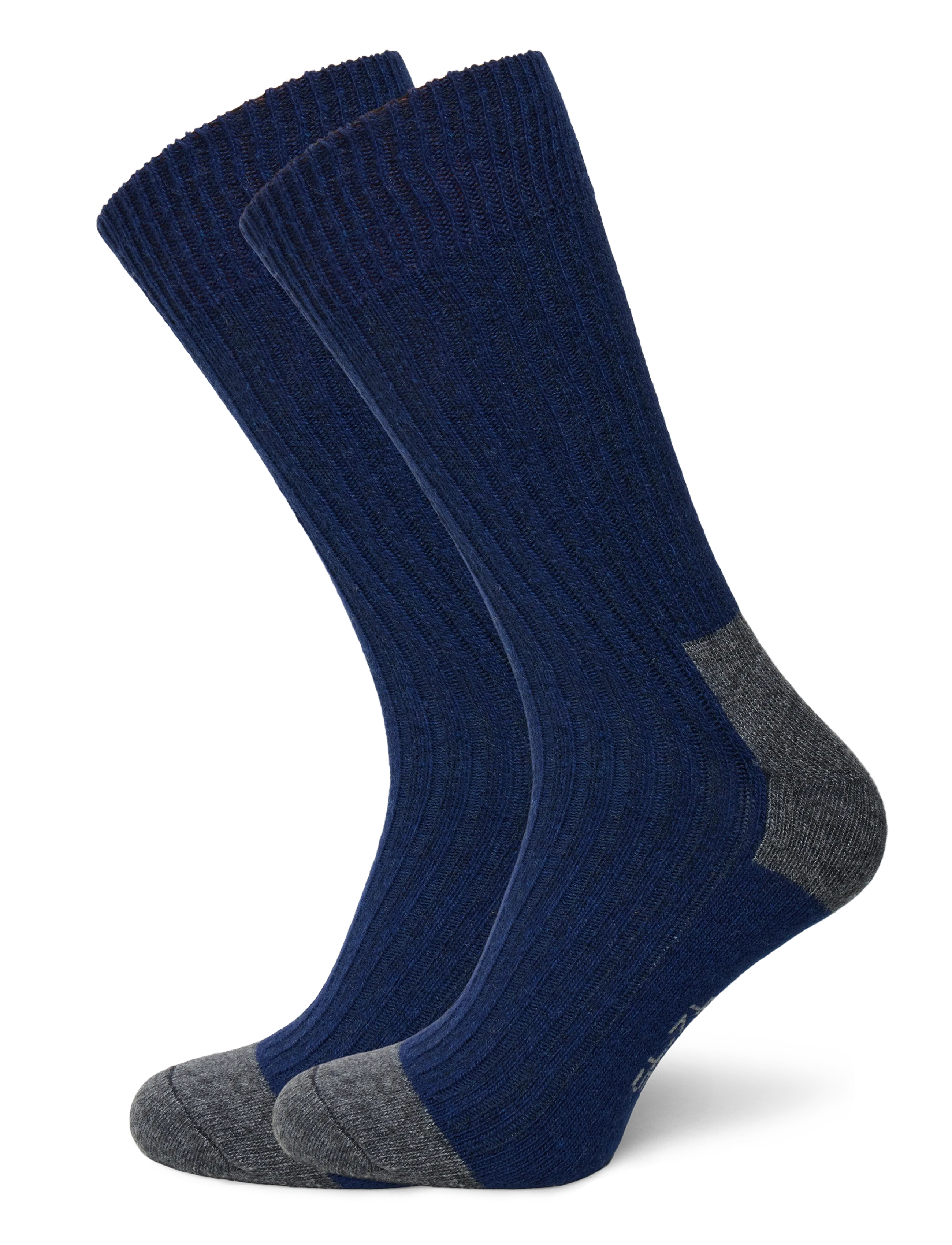 Alpacasocks&Co Merino Cashmere Ribbed Crew 1-Pack, 42-45, Navy, Sokker > Almindelige Sokker, Herre