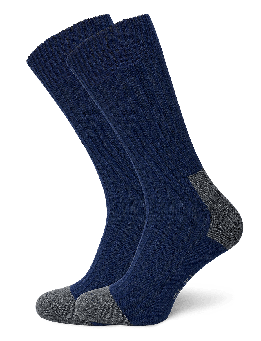 Alpacasocks&Co - Merino Cashmere Ribbed Crew 1-pack - klassikalised sokid - dark navy-dark grey - 0