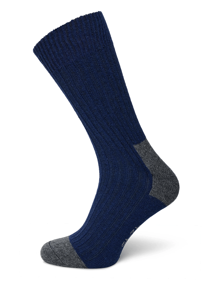 Alpacasocks&Co - Merino Cashmere Ribbed Crew 1-pack - tennissocken - dark navy-dark grey - 0
