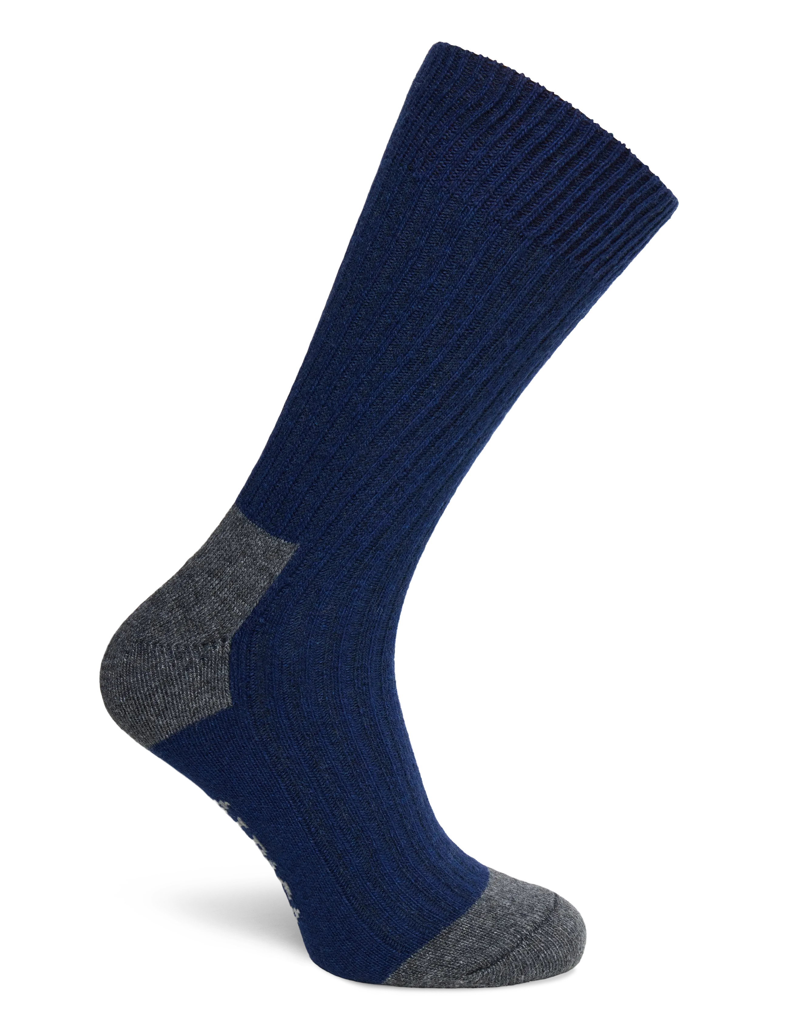 Alpacasocks&Co - Merino Cashmere Ribbed Crew 1-pack - madalaimad hinnad - dark navy-dark grey - 1