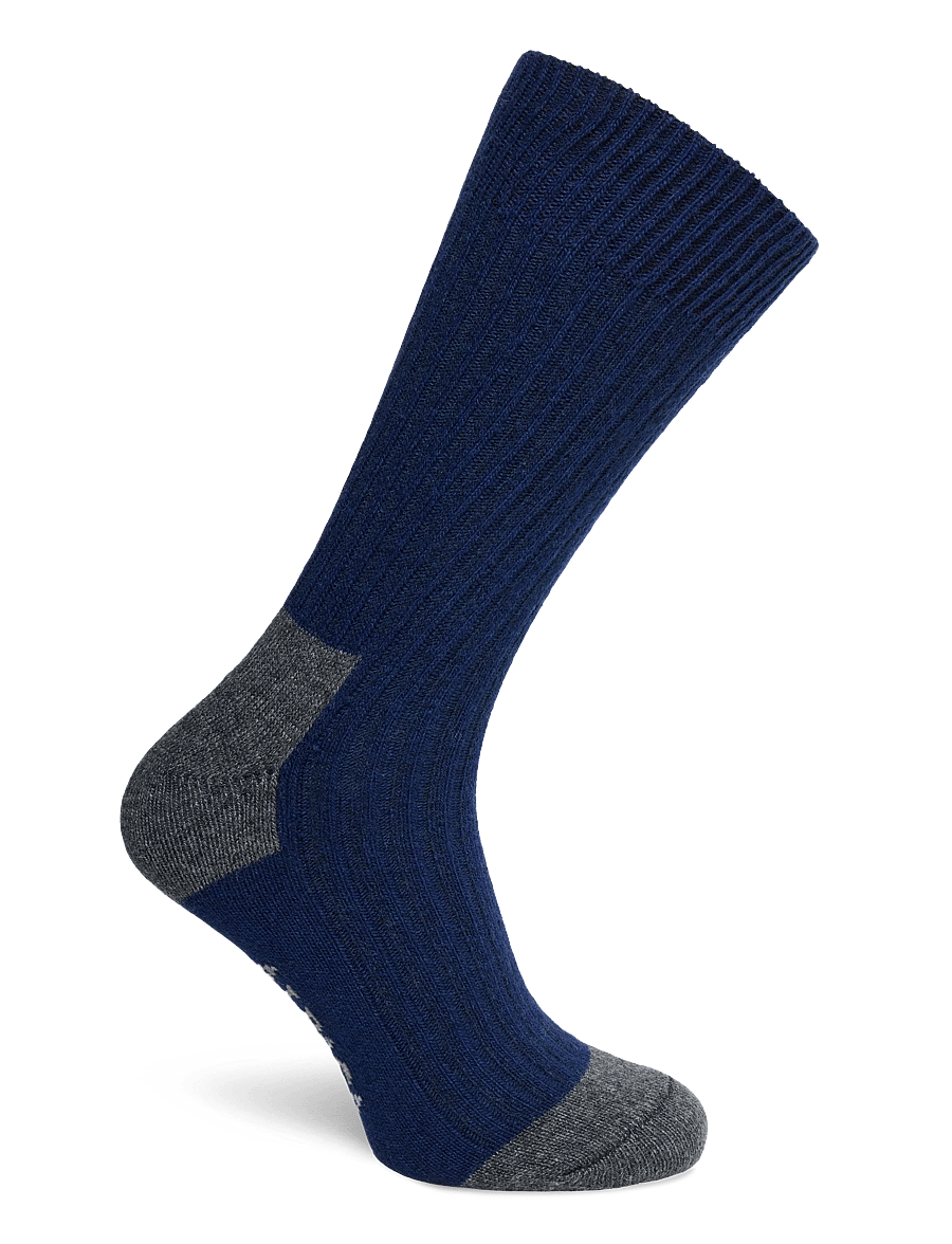 Alpacasocks&Co - Merino Cashmere Ribbed Crew 1-pack - tennissocken - dark navy-dark grey - 1