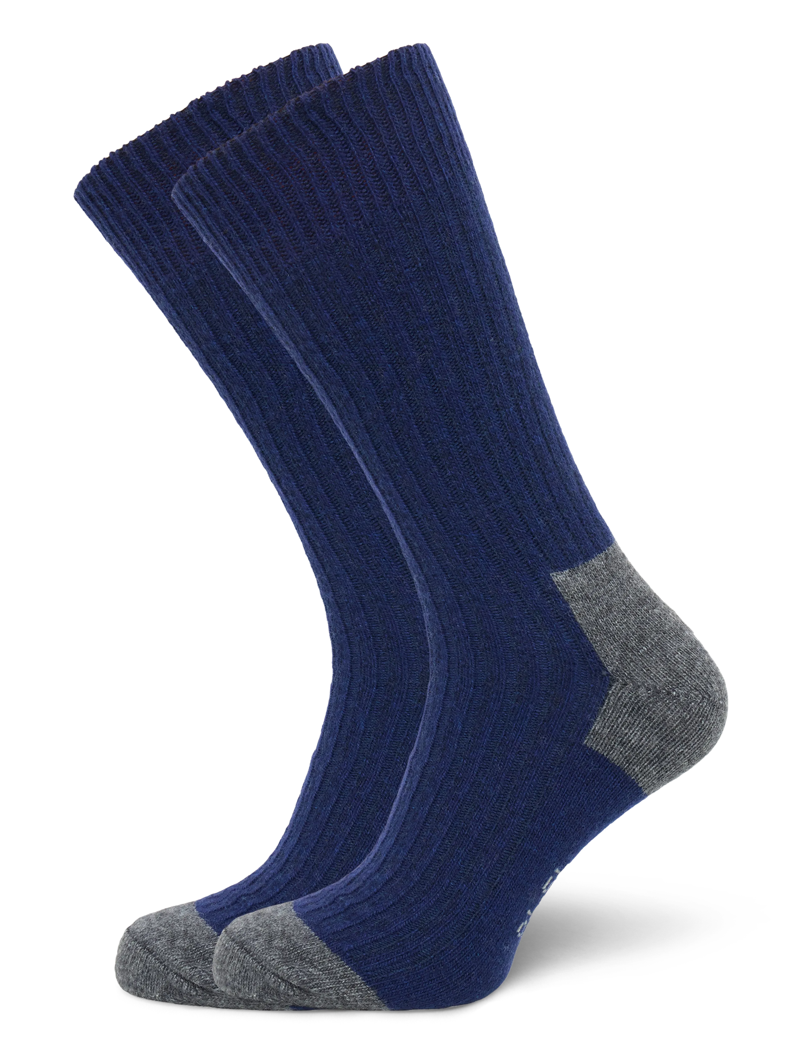 Alpacasocks&Co Merino Cashmere Ribbed Crew 1-Pack, 45-48, Navy, Sokker > Almindelige Sokker, Herre