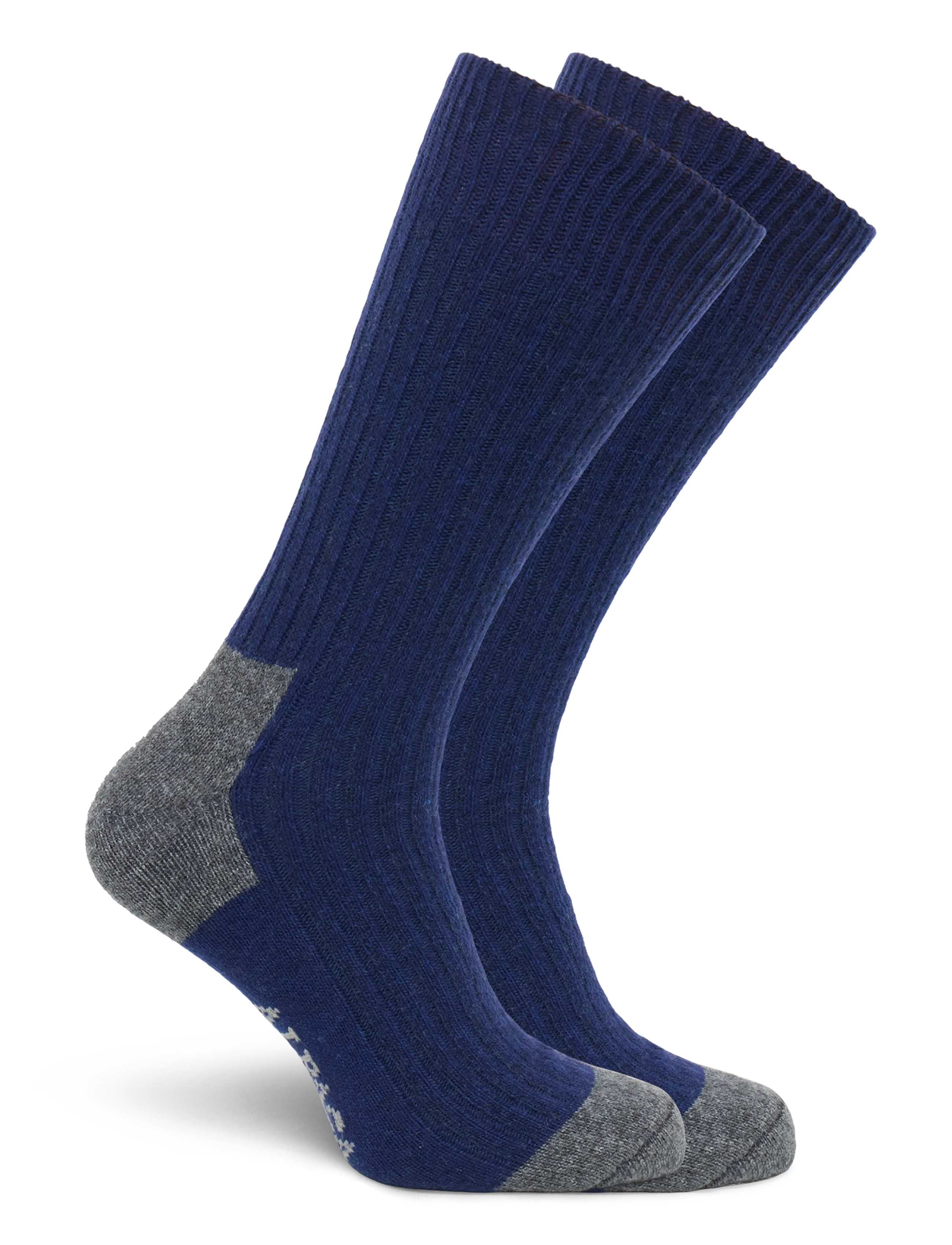 Alpacasocks&Co - Merino Cashmere Ribbed Crew 1-pack - dark navy-dark grey - 1