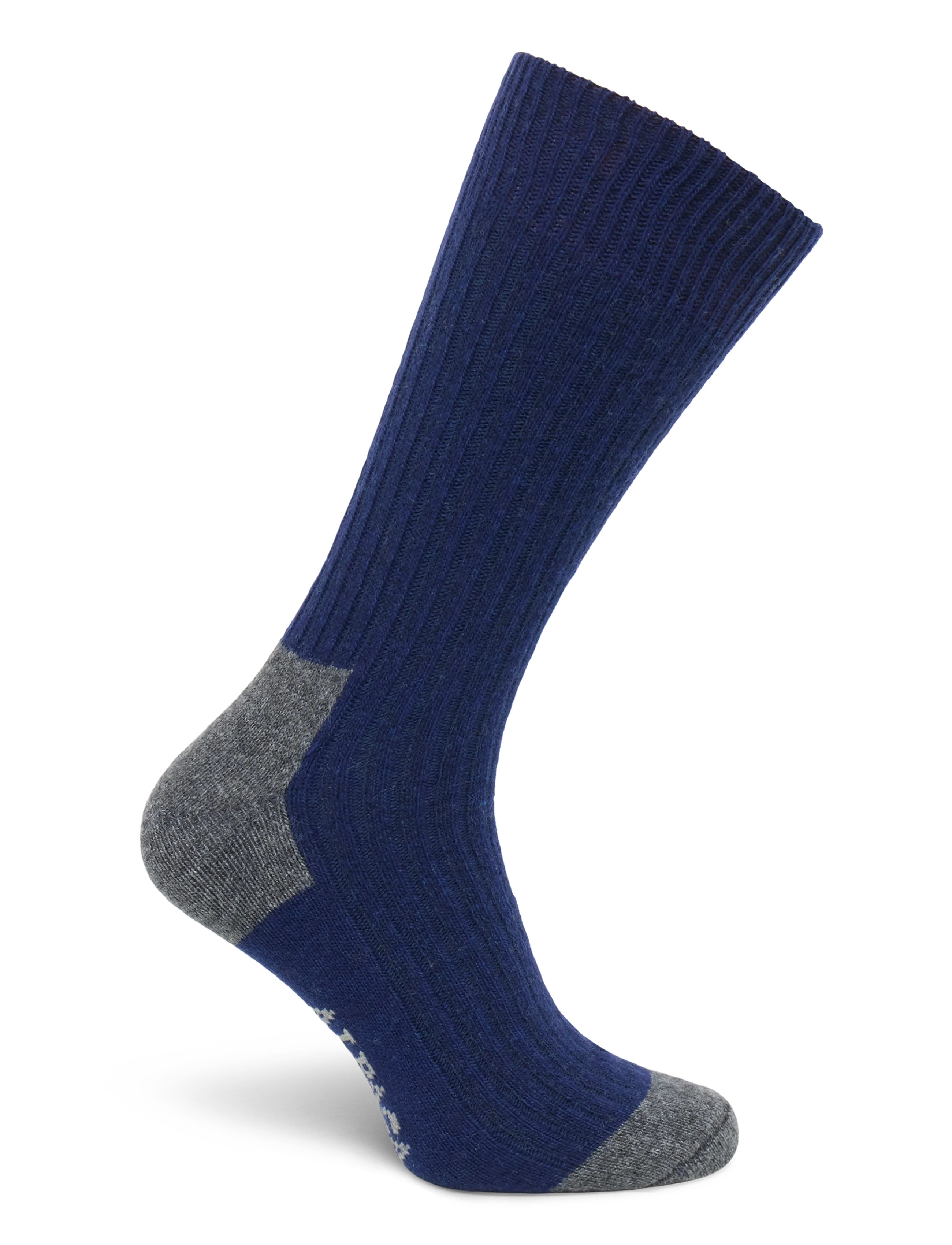 Alpacasocks&Co - Merino Cashmere Ribbed Crew 1-pack - madalaimad hinnad - dark navy-dark grey - 1