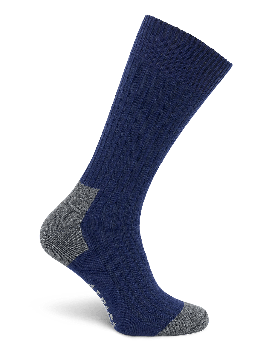 Alpacasocks&Co - Merino Cashmere Ribbed Crew 1-pack - tennissocken - dark navy-dark grey - 1