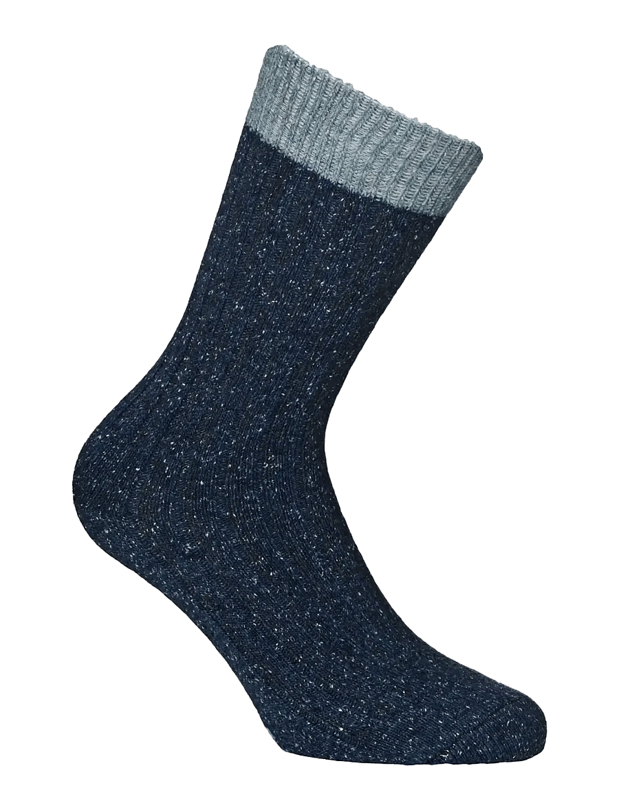 Alpacasocks&Co - Merino Silk Rib Crew 1-pack - crew-socken - blue-light blue - 0