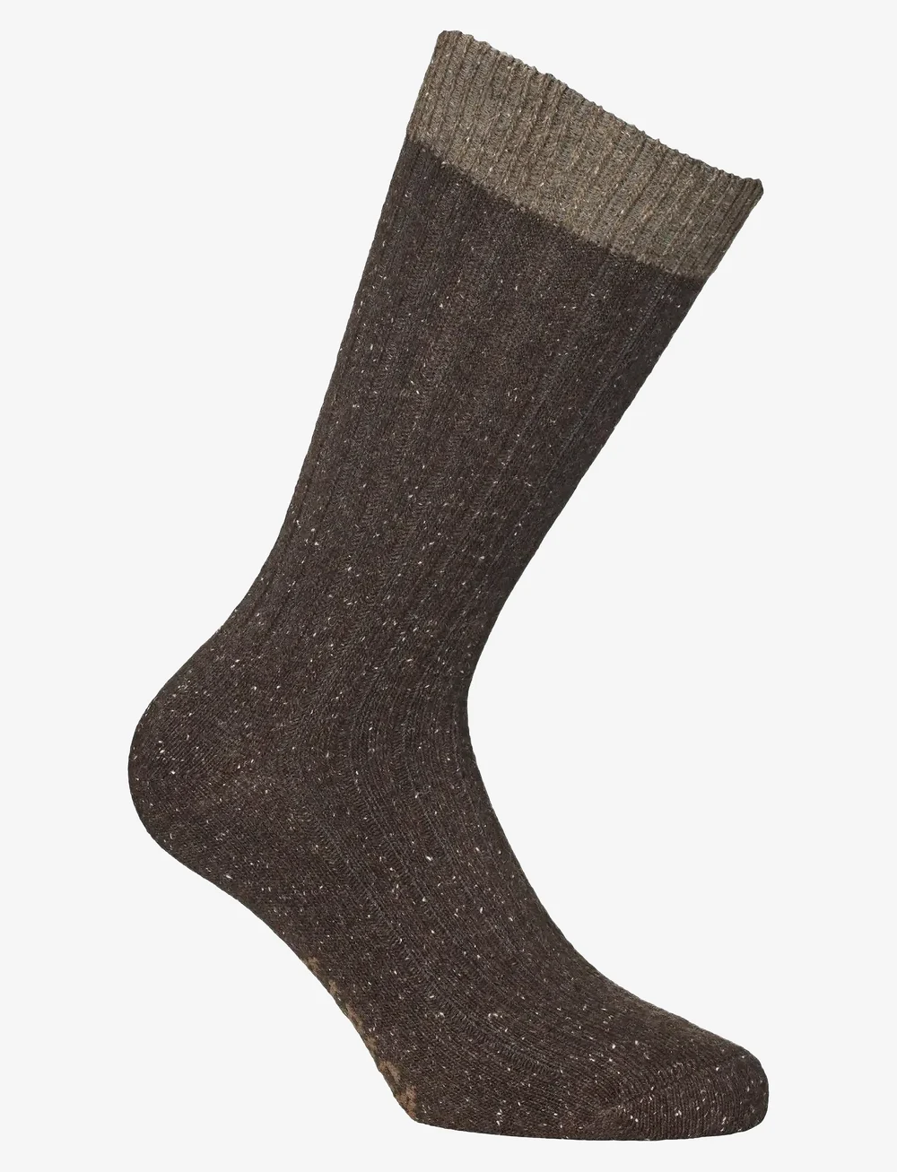 Alpacasocks&Co - Merino Silk Rib Crew 1-pack - sokker - dark brown-dark tan - 0