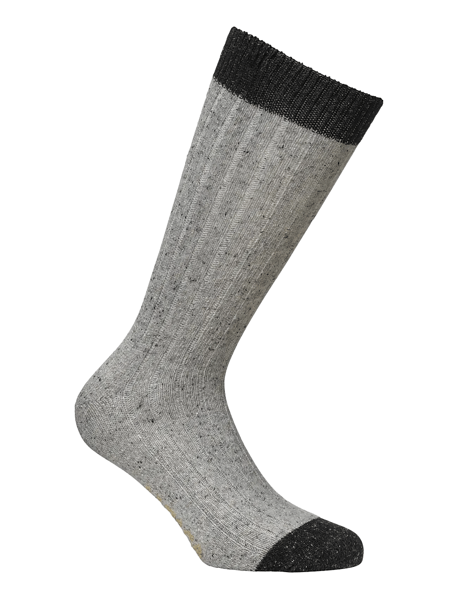 Alpacasocks&Co - Knitted merino silk socks in 1-pack - sokker - grey-dark grey - 0