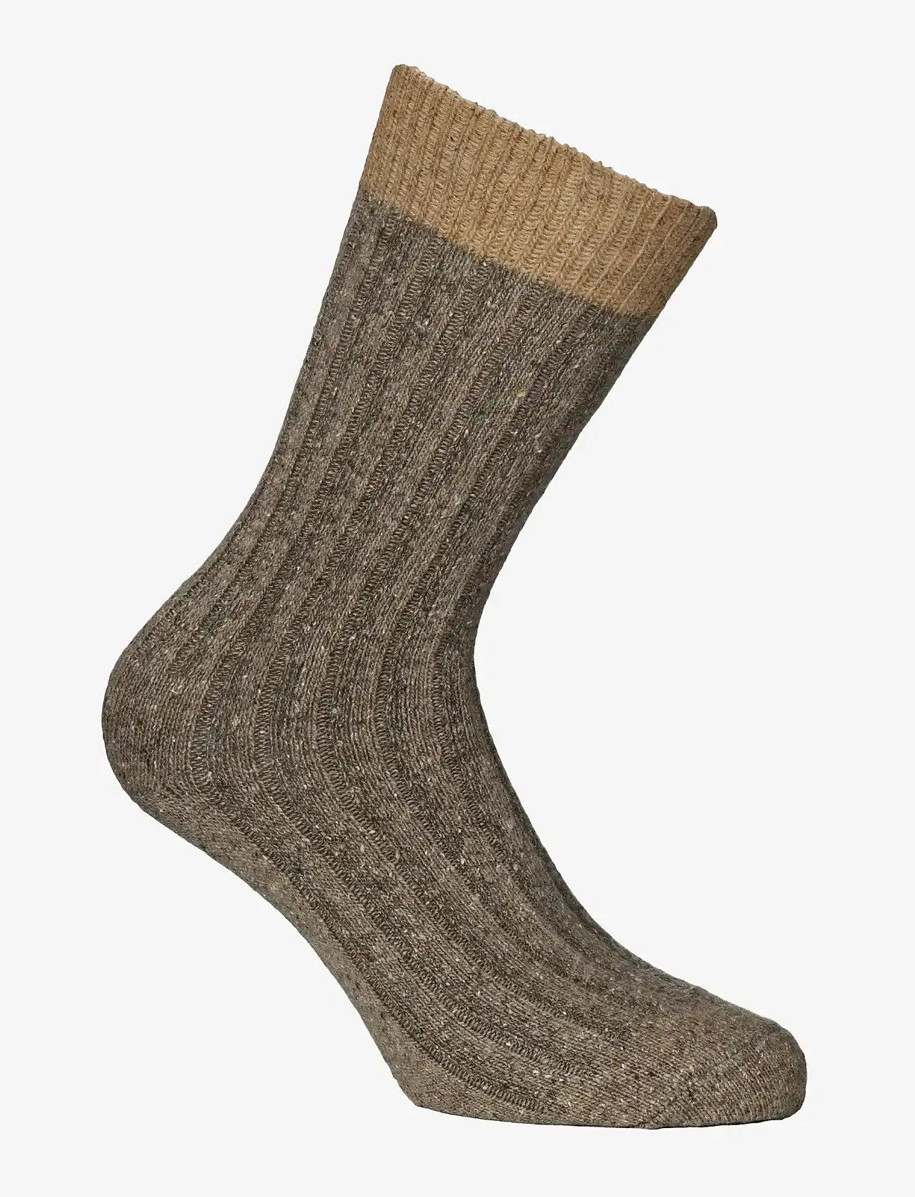 Alpacasocks&Co - Merino Silk Rib Crew 1-pack - crew sokkar - medium tan-tabacco - 0