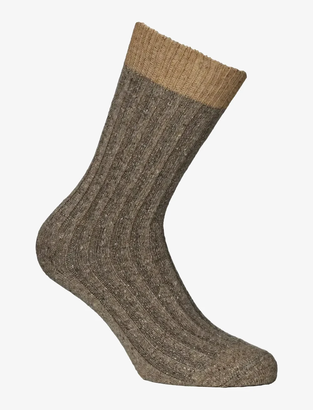 Alpacasocks&Co - Merino Silk Rib Crew 1-pack - vanliga strumpor - medium tan-tabacco - 0