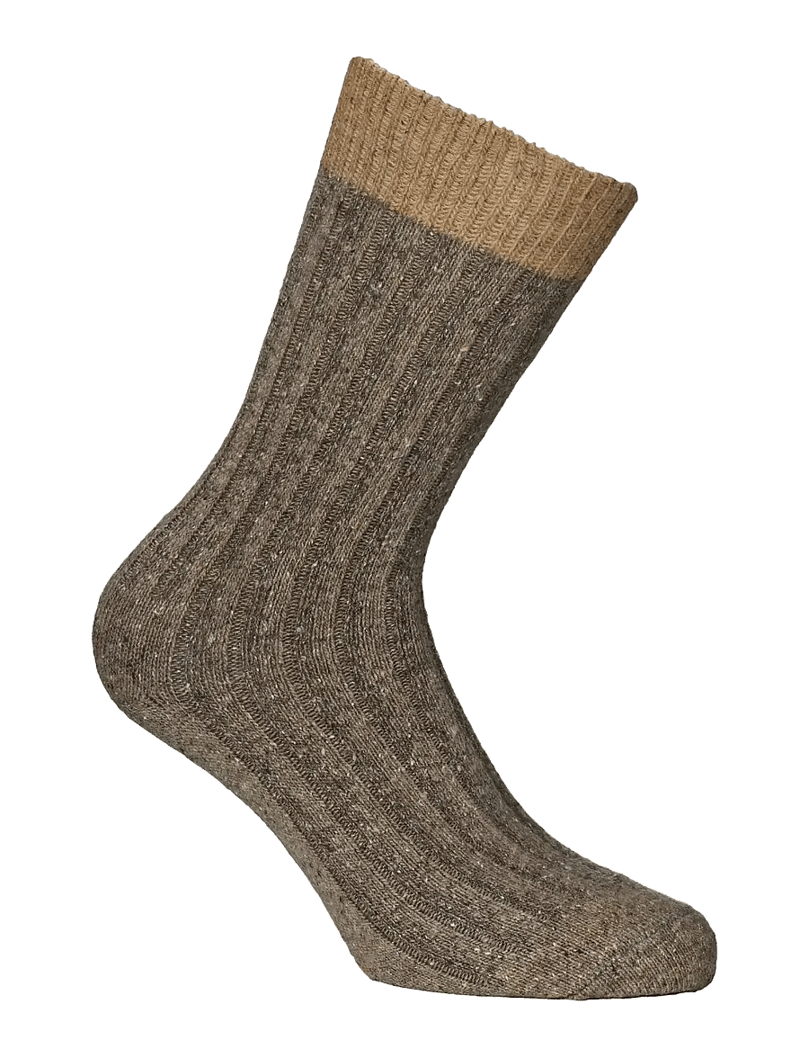 Alpacasocks&Co - Merino Silk Rib Crew 1-pack - crew-socken - medium tan-tabacco - 0