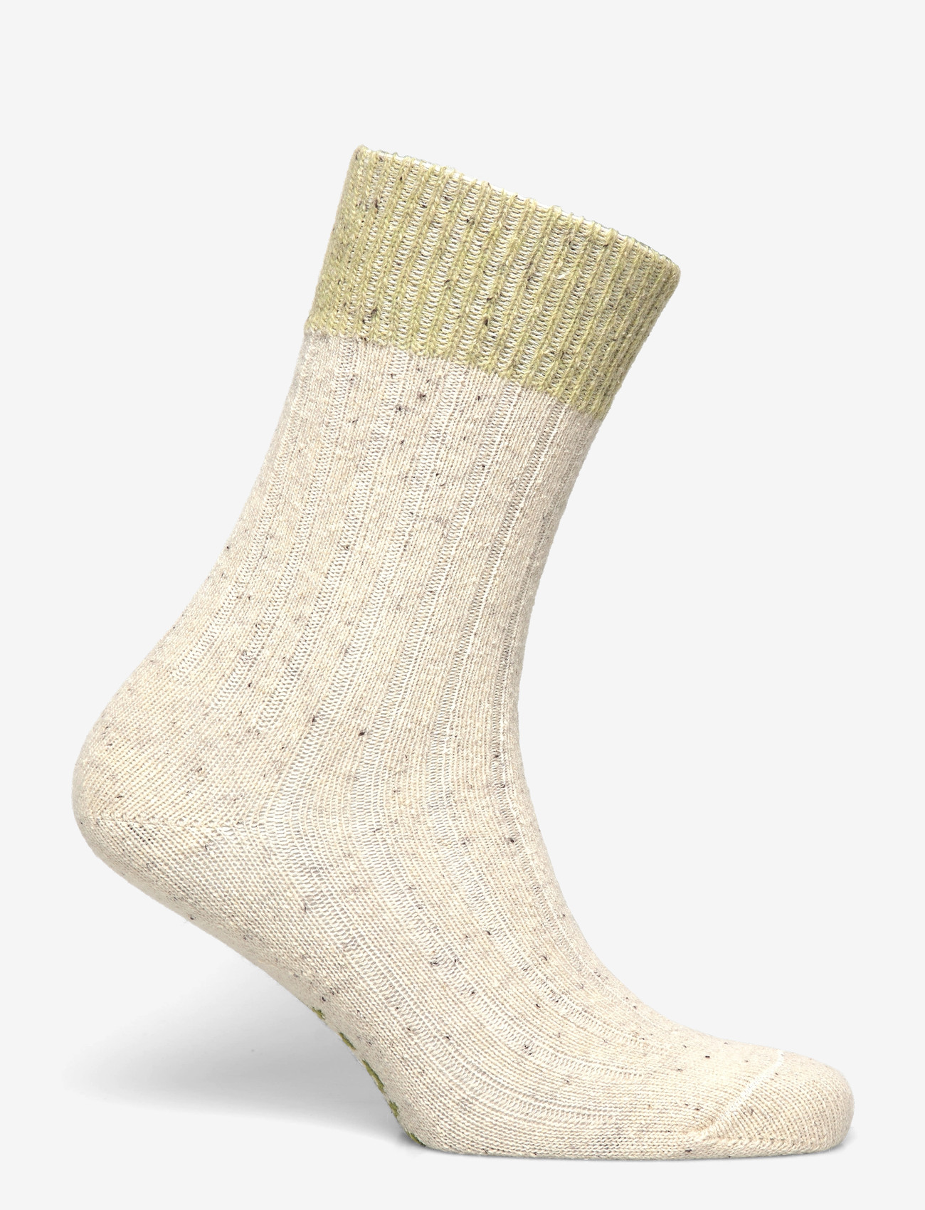 Alpacasocks&Co - Merino Silk Rib Crew 1-pack - crew-socken - offwhite-lime - 1