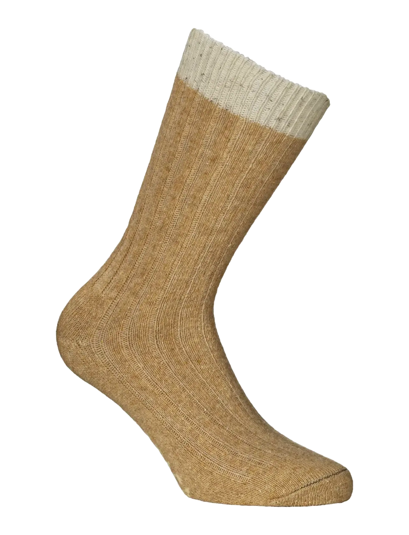 Alpacasocks&Co Merino Silk Rib Crew 1-pack - Socken - TAN-OFFWHITE / cream