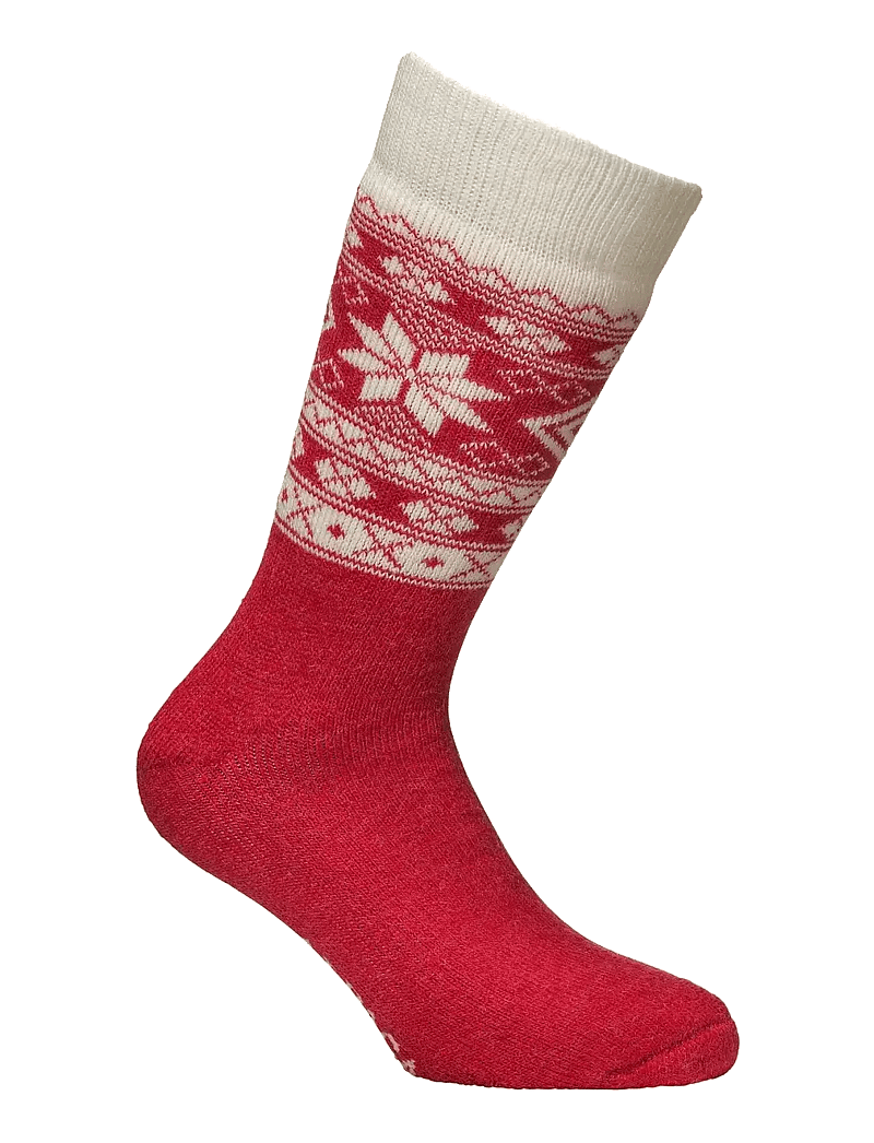 Alpacasocks&Co - Winter Alpaca 1-pack - crew socks - naturale/amarena - 0