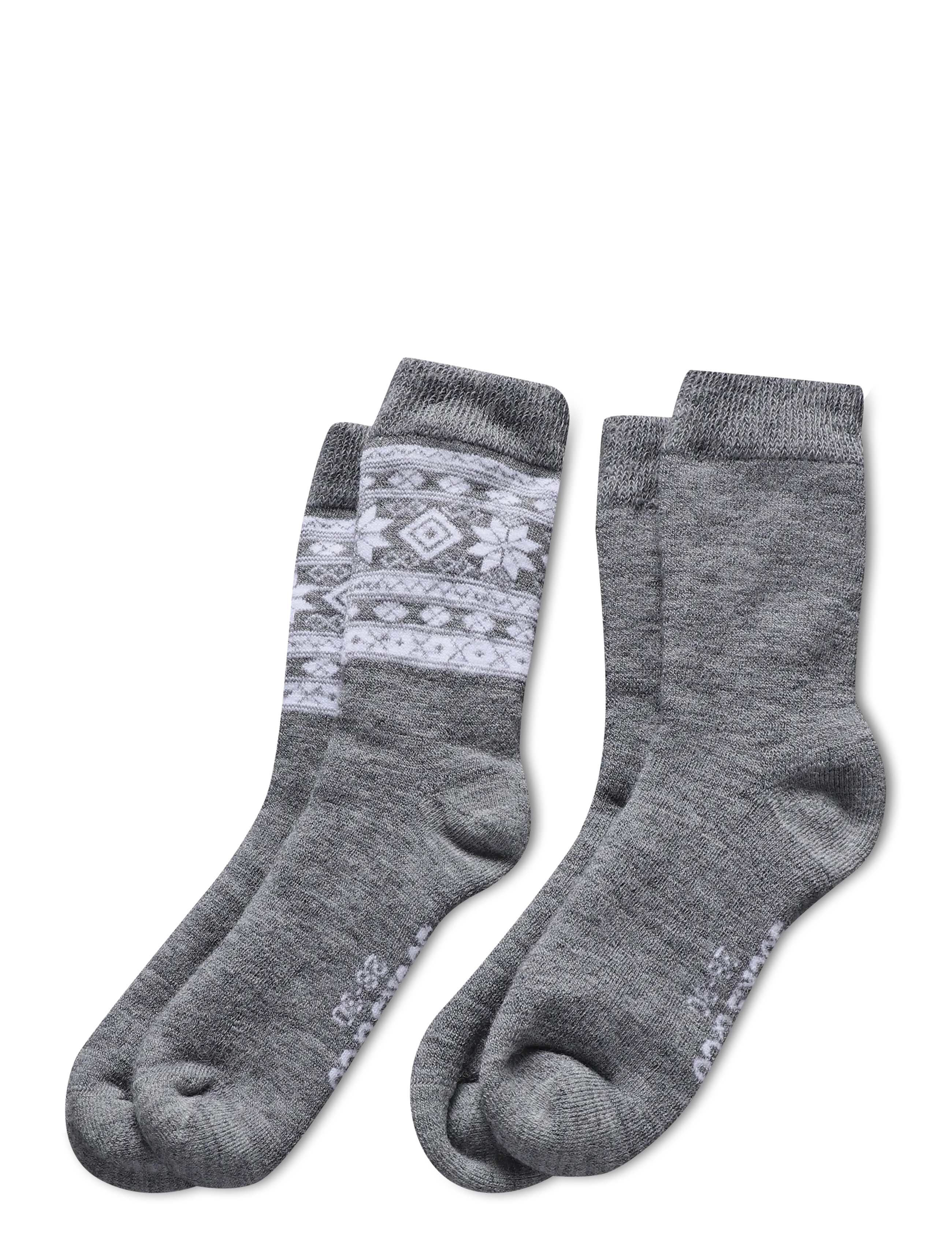 Alpacasocks&Co Winter Alpaca Kids 2-pack - Strømper - ARGENTO SUPERBIANCO/ARGENTO SOLID / grey