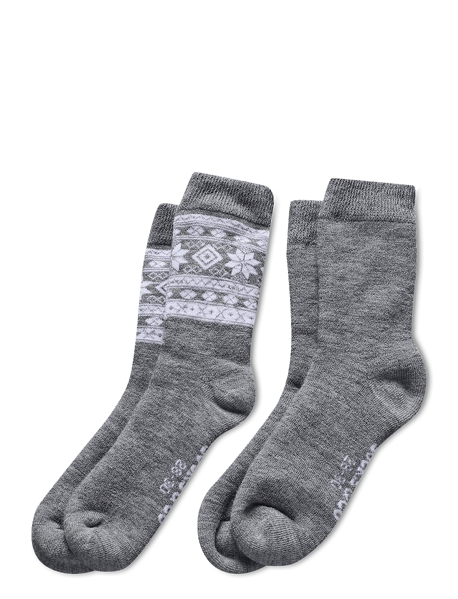 Alpacasocks&Co - Winter Alpaca Kids 2-pack - strømper - argento superbianco/argento solid - 0