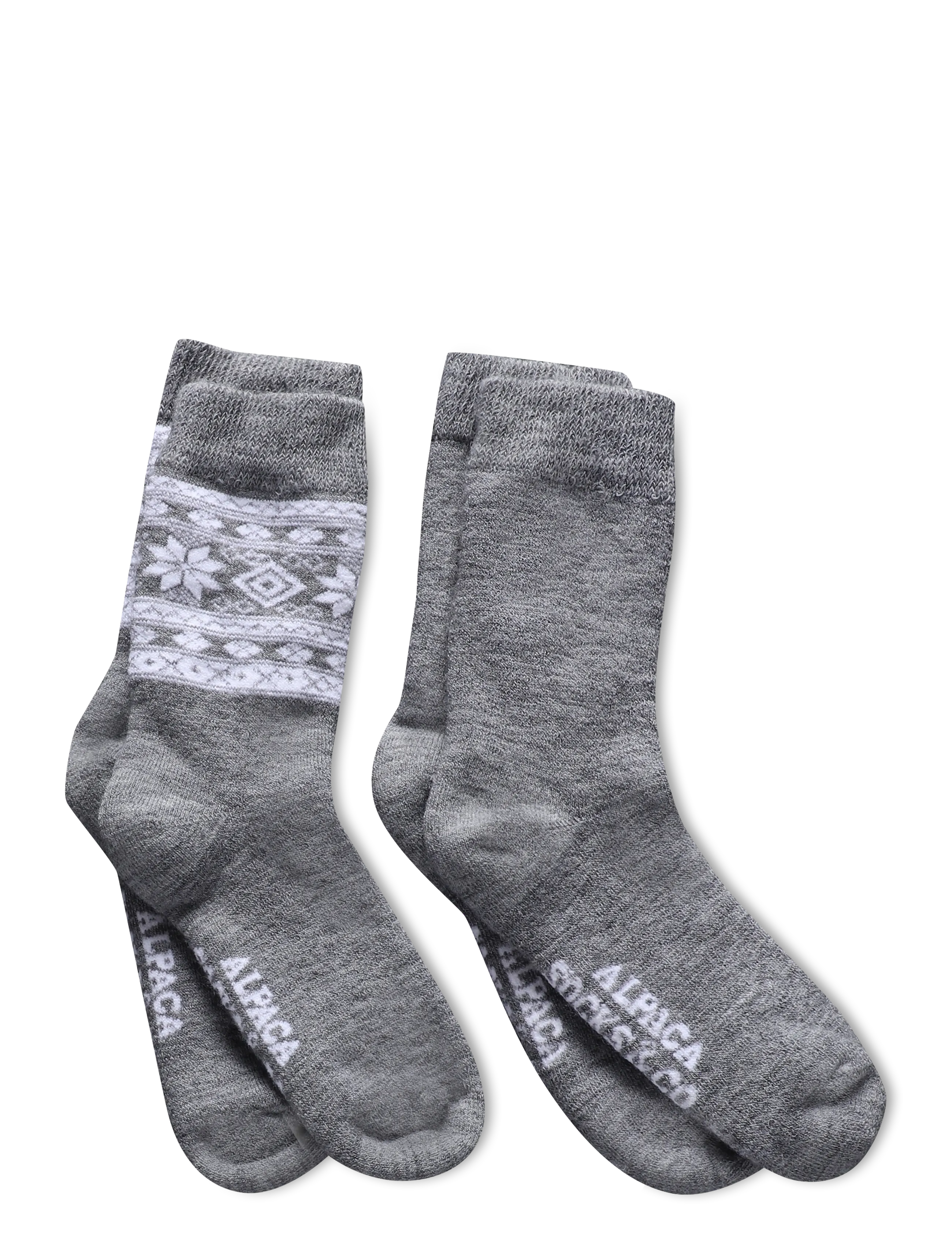 Alpacasocks&Co - Winter Alpaca Kids 2-pack - strømper - argento superbianco/argento solid - 1