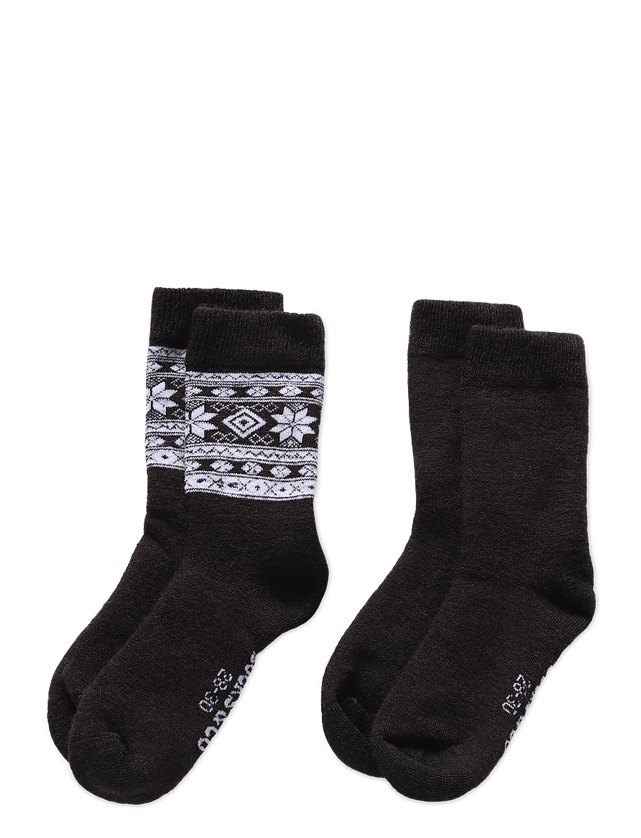 Alpacasocks&Co - Winter Alpaca Kids 2-pack - strümpfe - fondente superbianco/fondente solid - 0