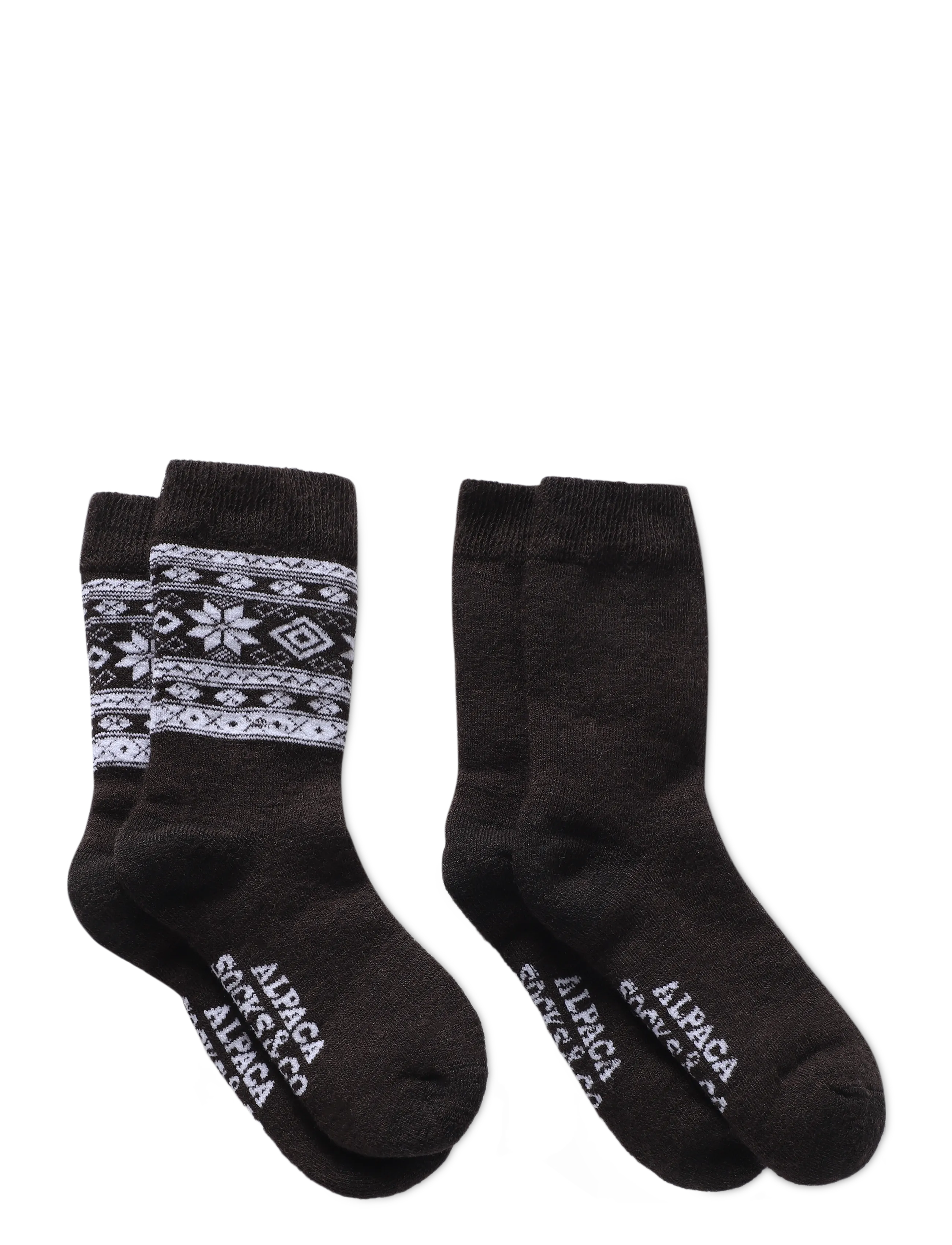 Alpacasocks&Co - Winter Alpaca Kids 2-pack - strümpfe - fondente superbianco/fondente solid - 1