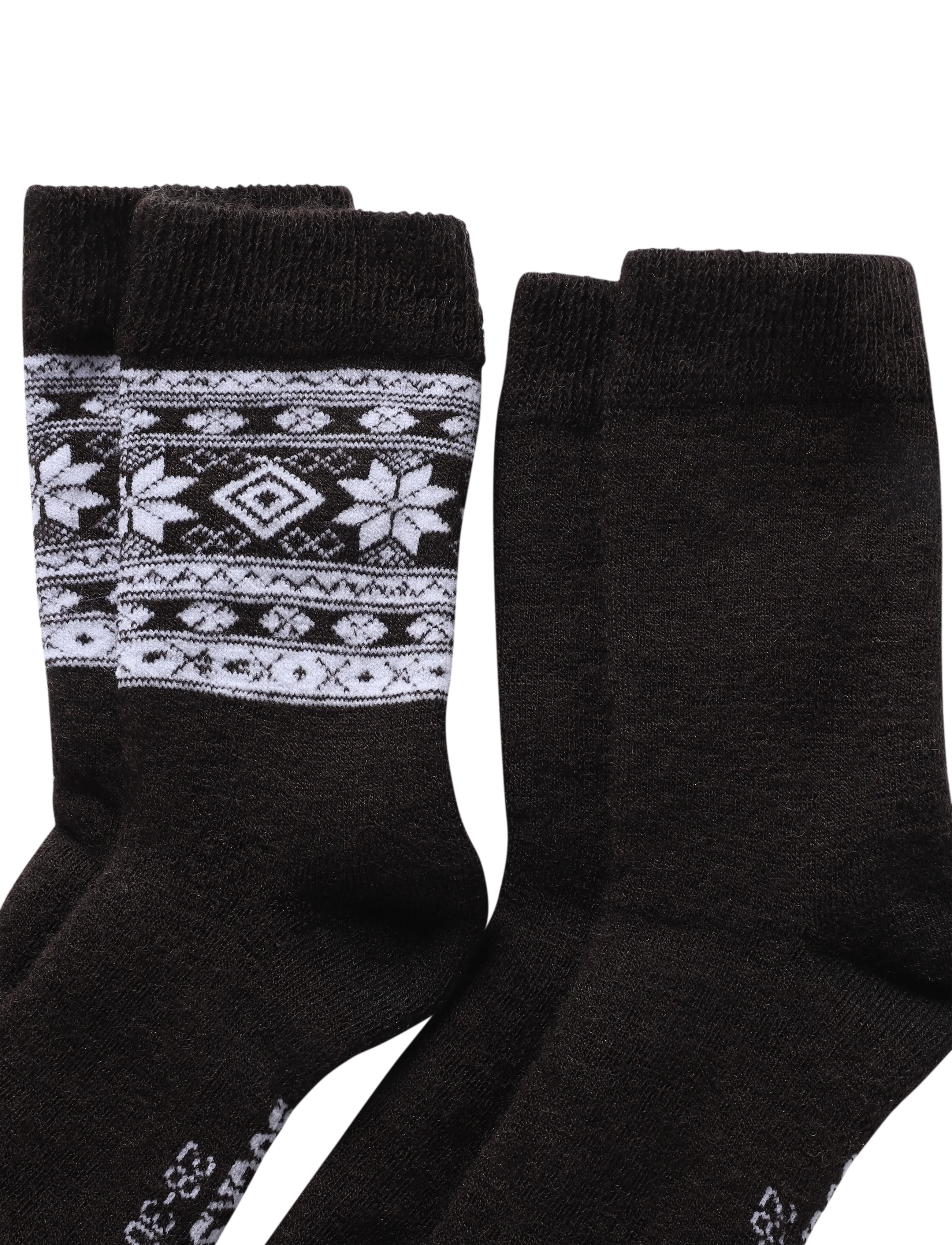 Alpacasocks&Co - Winter Alpaca Kids 2-pack - strümpfe - fondente superbianco/fondente solid - 2