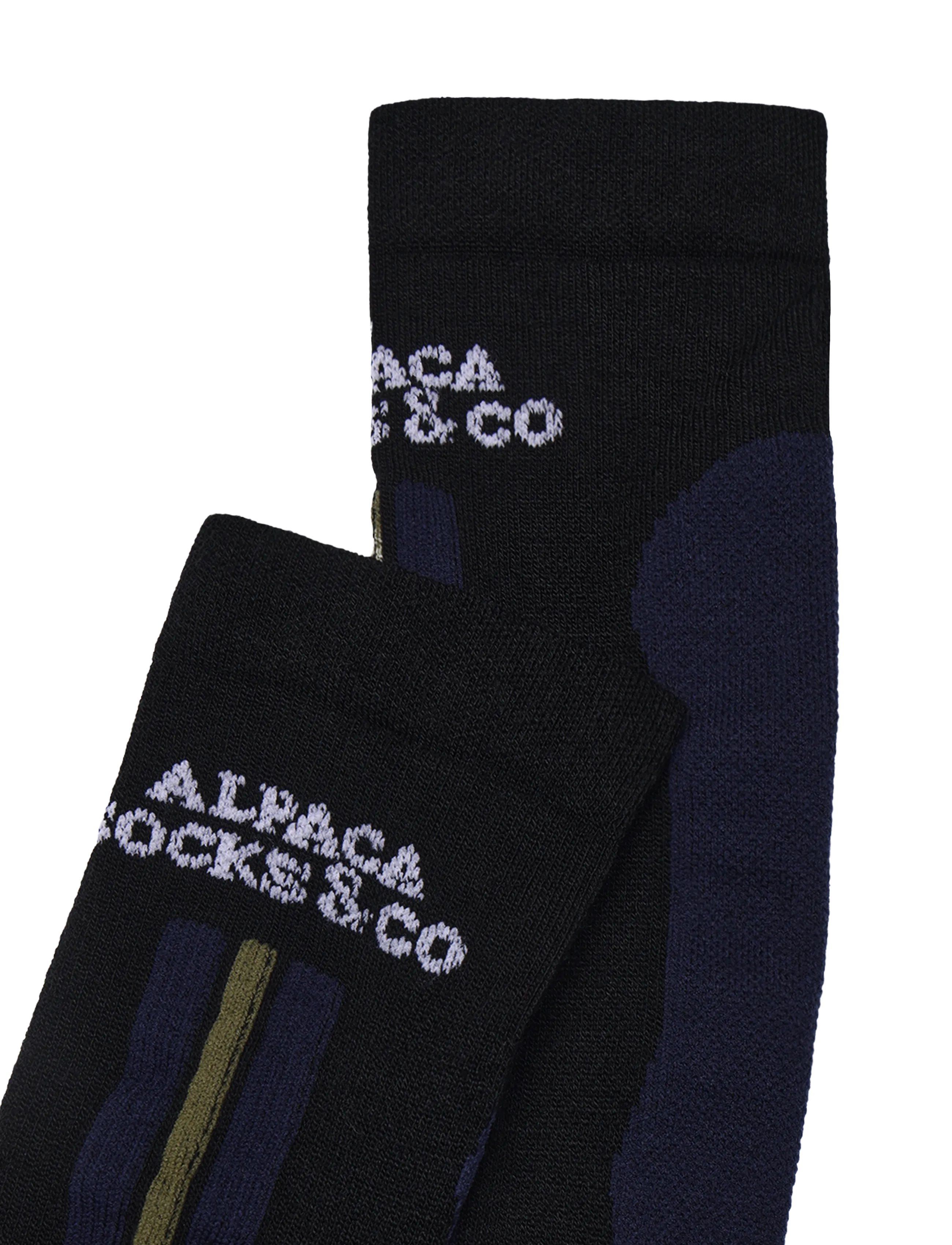 Alpacasocks&Co - Alpine Ski 1-pack - träningsstrumpor - black green kaki black grey white - 2