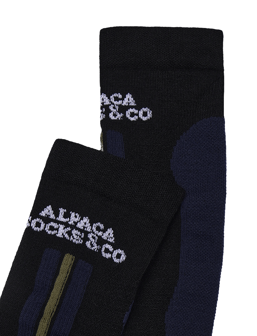 Alpacasocks&Co - Alpine Ski 1-pack - träningsstrumpor - black green kaki black grey white - 2