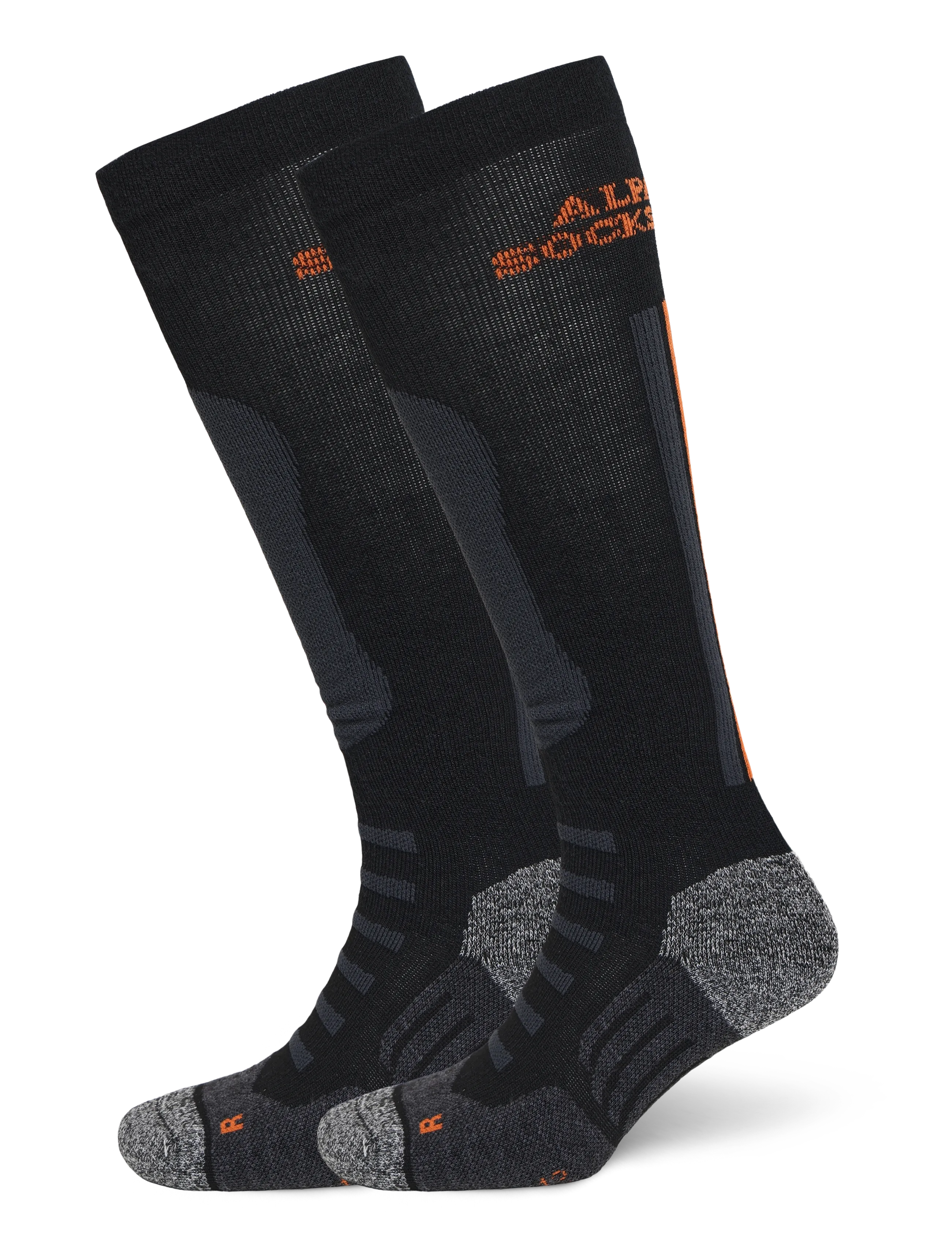 Alpacasocks&Co Alpine Ski 1-Pack, Mænd, Alpin Skisok, Sort, Str: 42-45/L