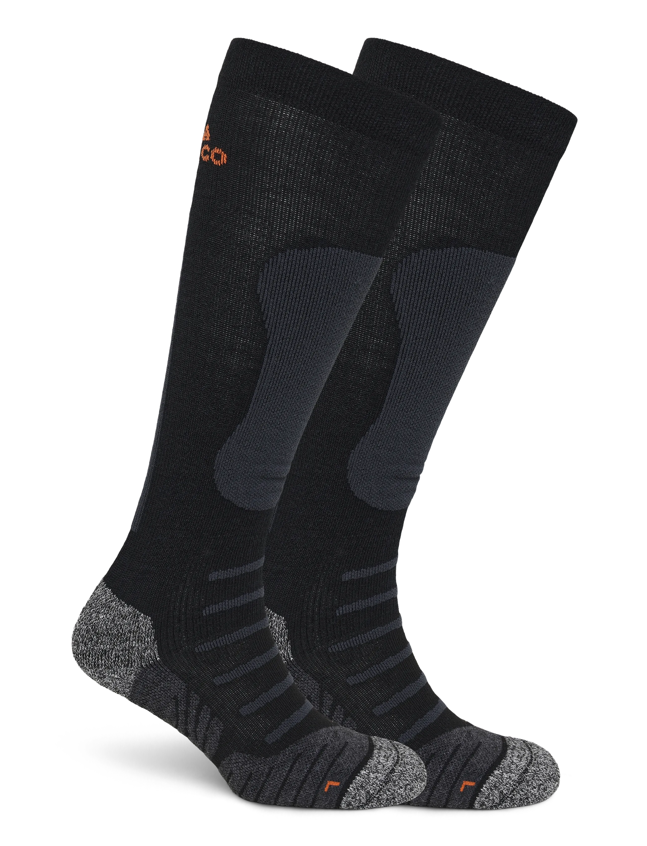 Alpacasocks&Co - Alpine Ski 1-pack - sportstrømper - black greyorange black grey orange - 1