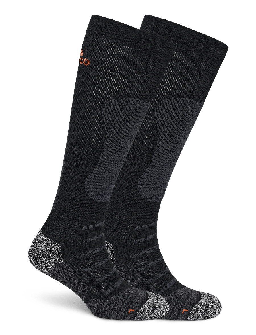 Alpacasocks&Co - Alpine Ski 1-pack - sportstrømper - black greyorange black grey orange - 1