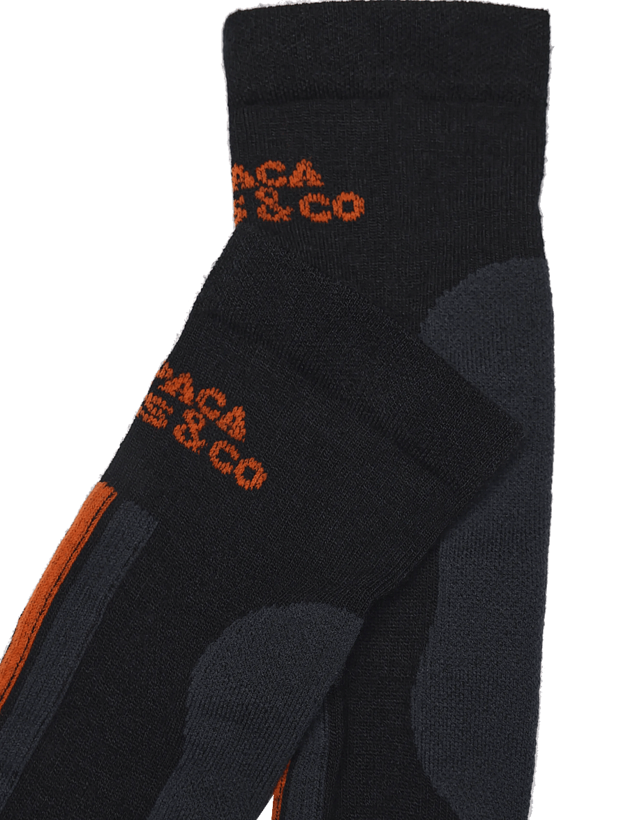 Alpacasocks&Co - Alpine Ski 1-pack - sportstrømper - black greyorange black grey orange - 2