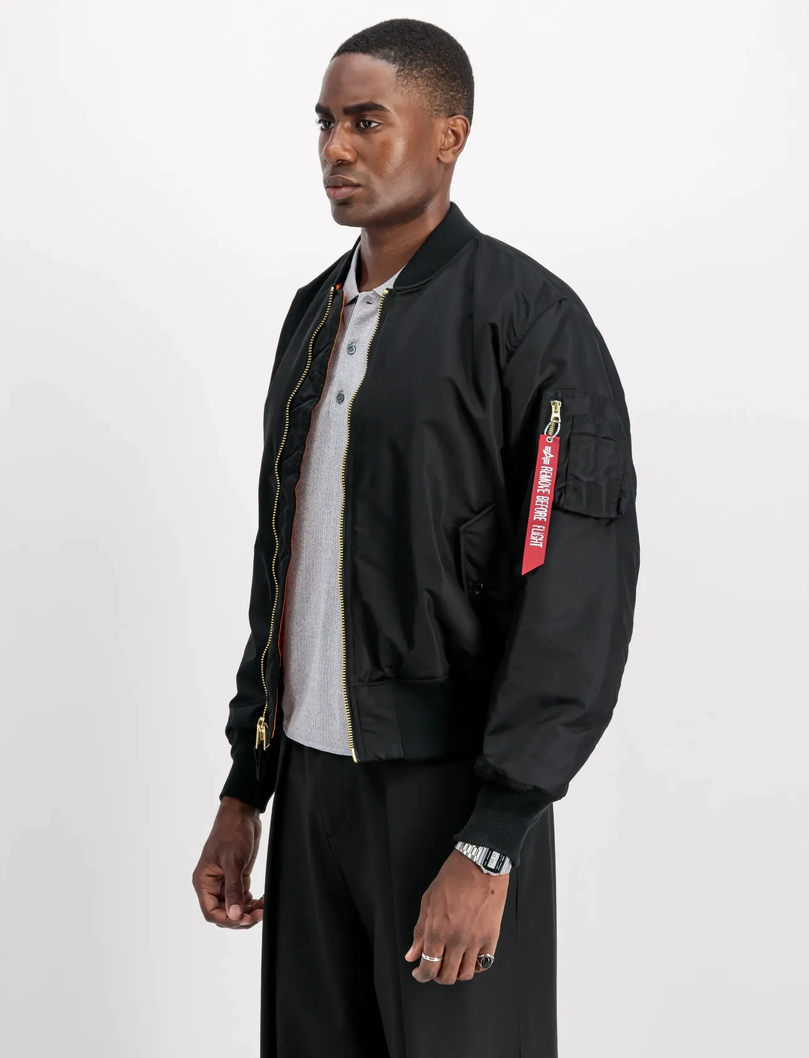 Alpha Industries MA-1 Heritage - Kleidung - BLACK / black