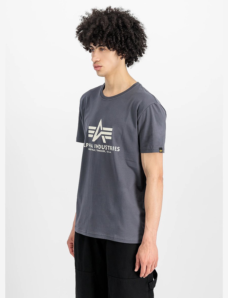 Alpha Industries - Basic T-Shirt BL - kurzärmelig - greyblack - 0