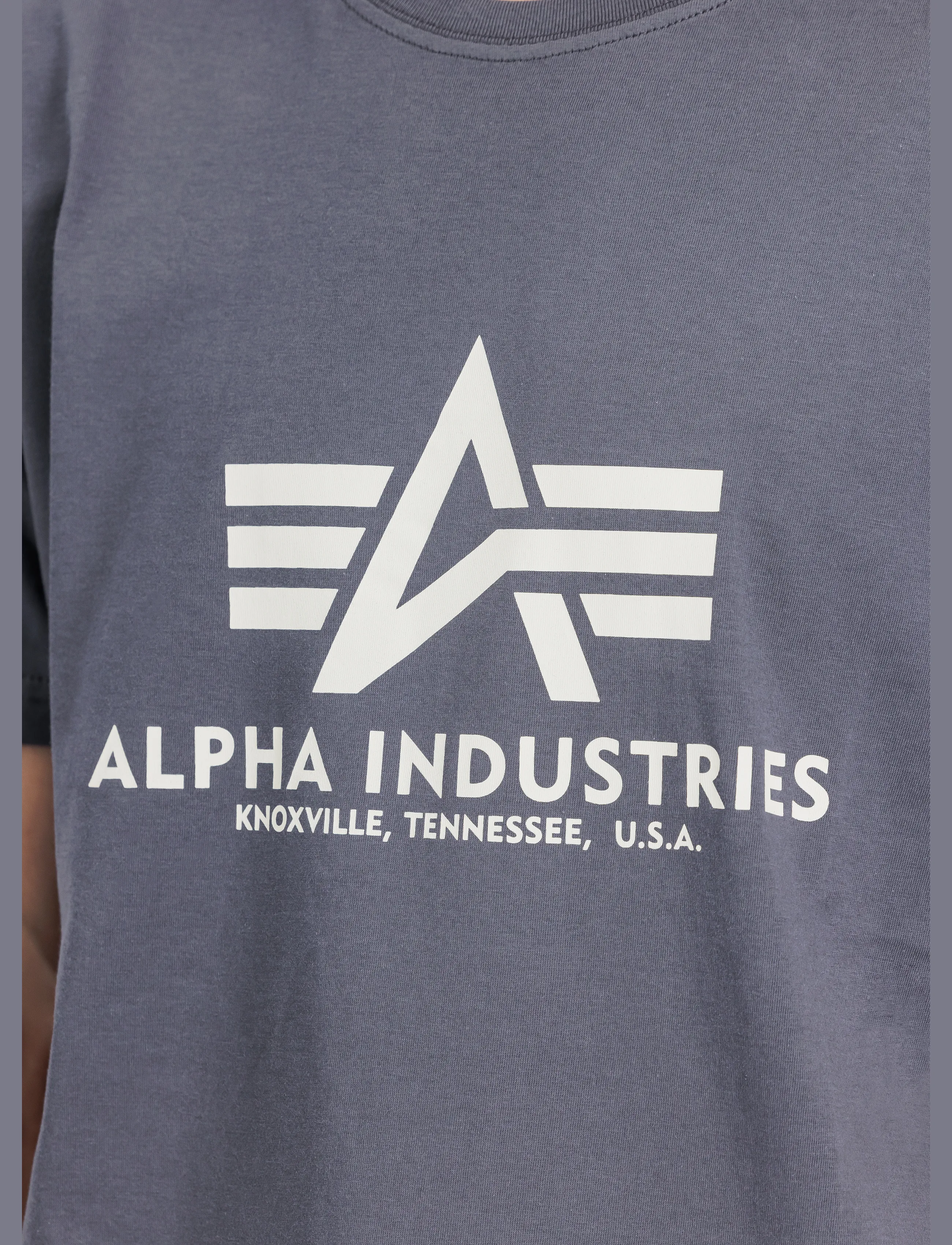 Alpha Industries - Basic T-Shirt BL - kurzärmelig - greyblack - 4
