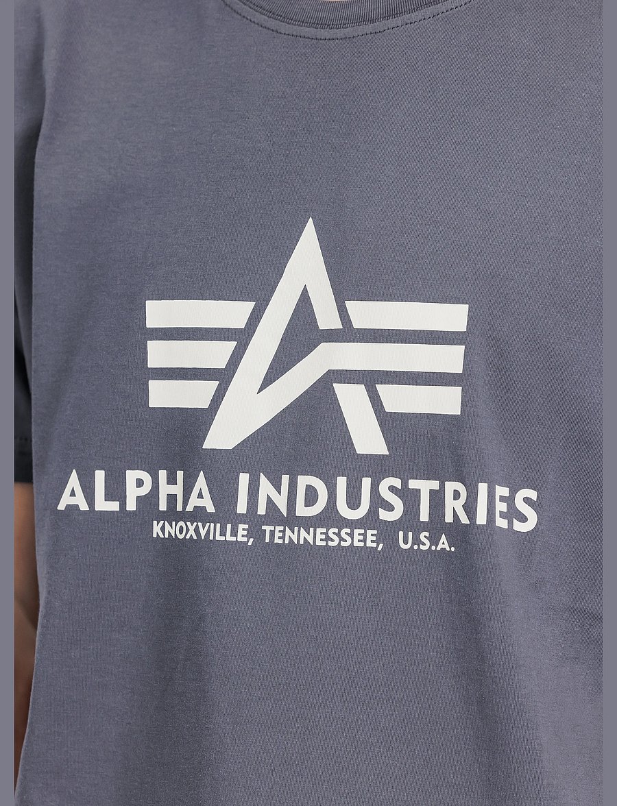Alpha Industries - Basic T-Shirt BL - kurzärmelig - greyblack - 4