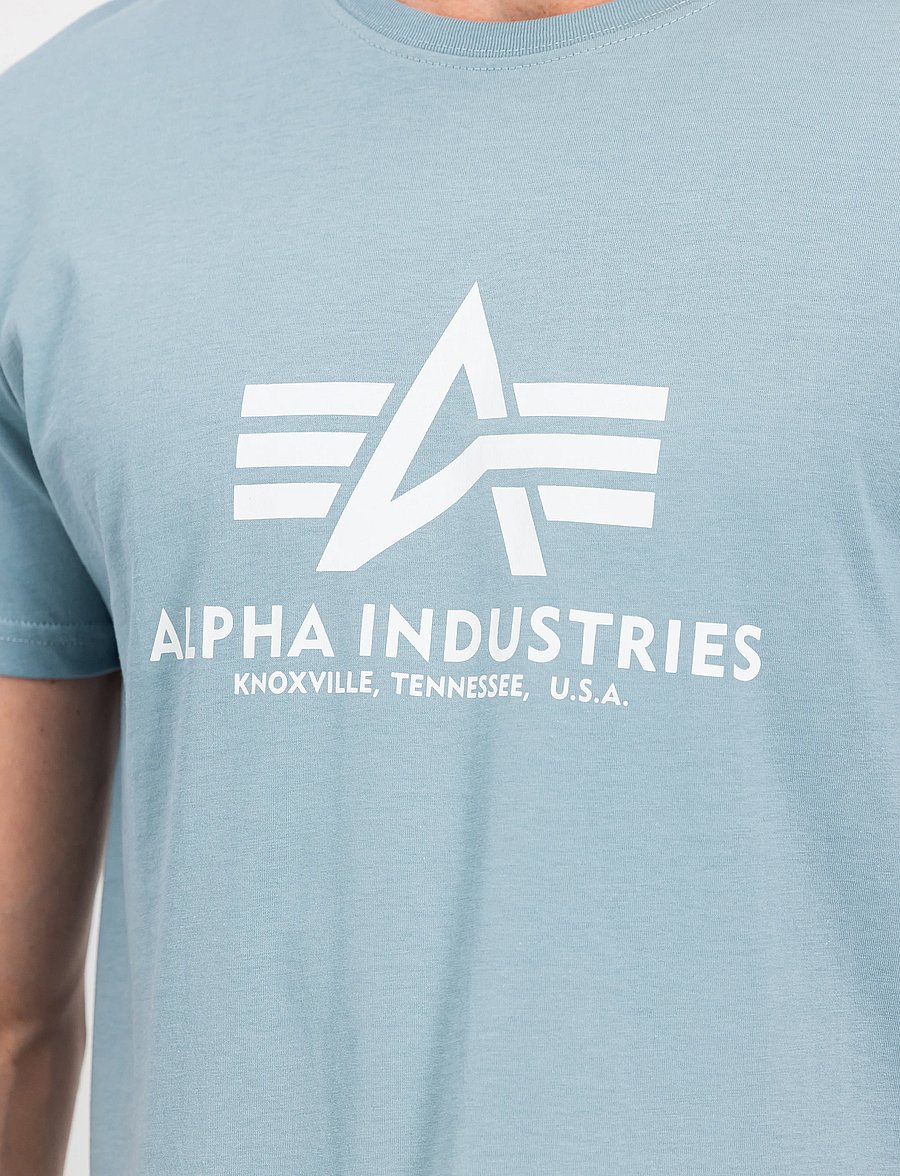 Alpha Industries - Basic T-Shirt BL - kurzärmelig - greyblue - 4