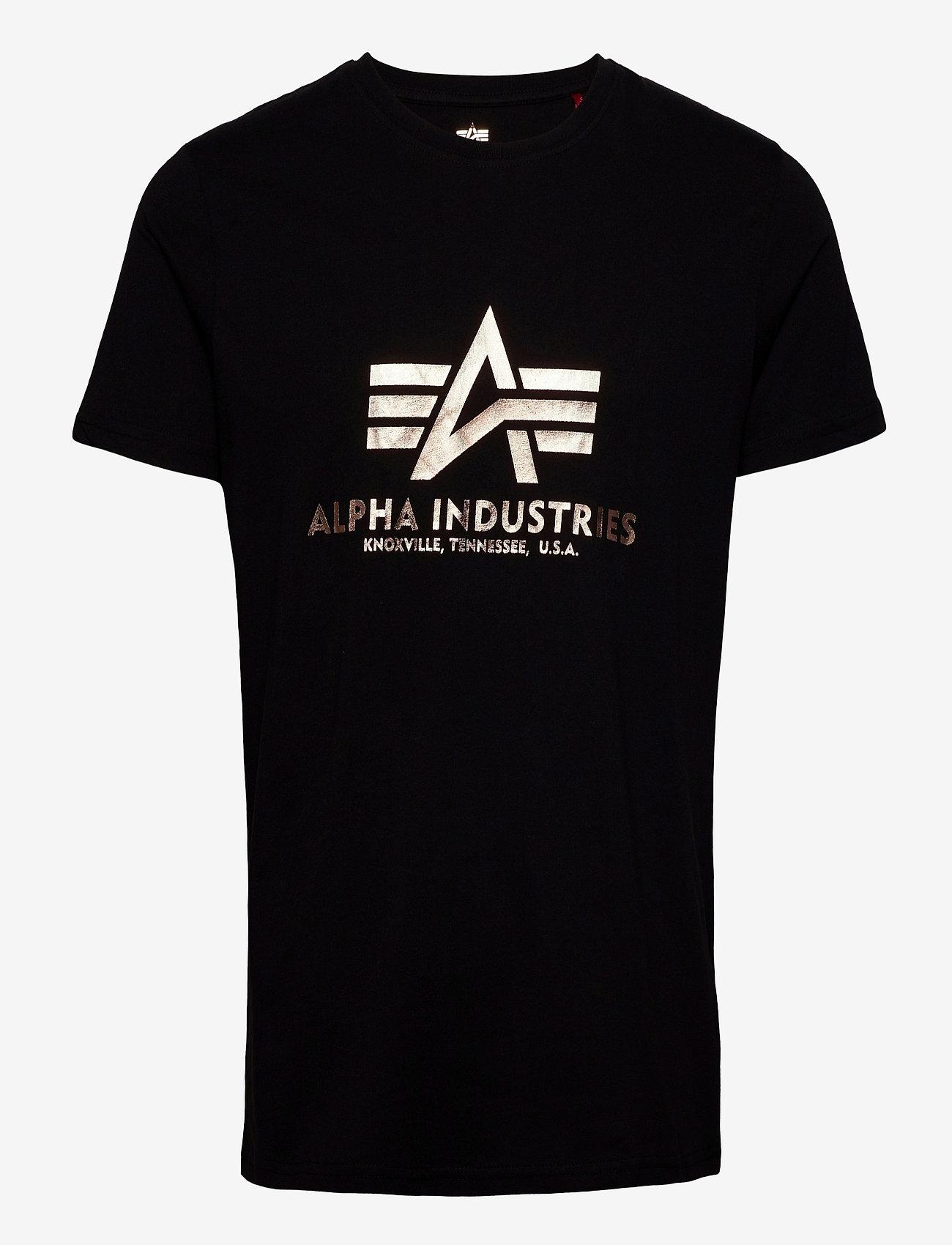 Alpha Industries - Basic T-Shirt Foil Print - kortärmade t-shirts - black/gold - 0
