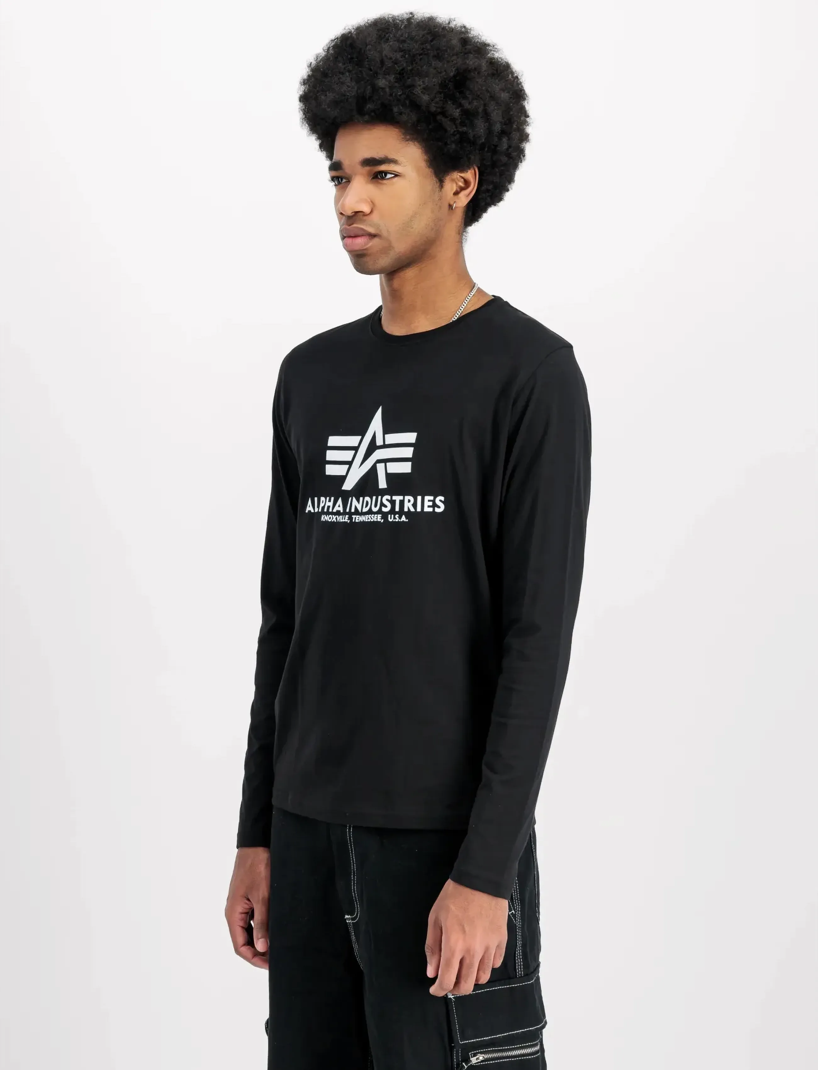 Alpha Industries Basic Longsleeve BL - T-Shirts - BLACK / black