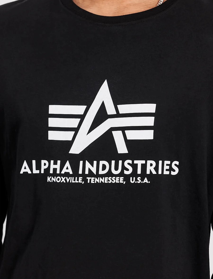 Alpha Industries - Basic Longsleeve BL - langærmede t-shirts - black - 4