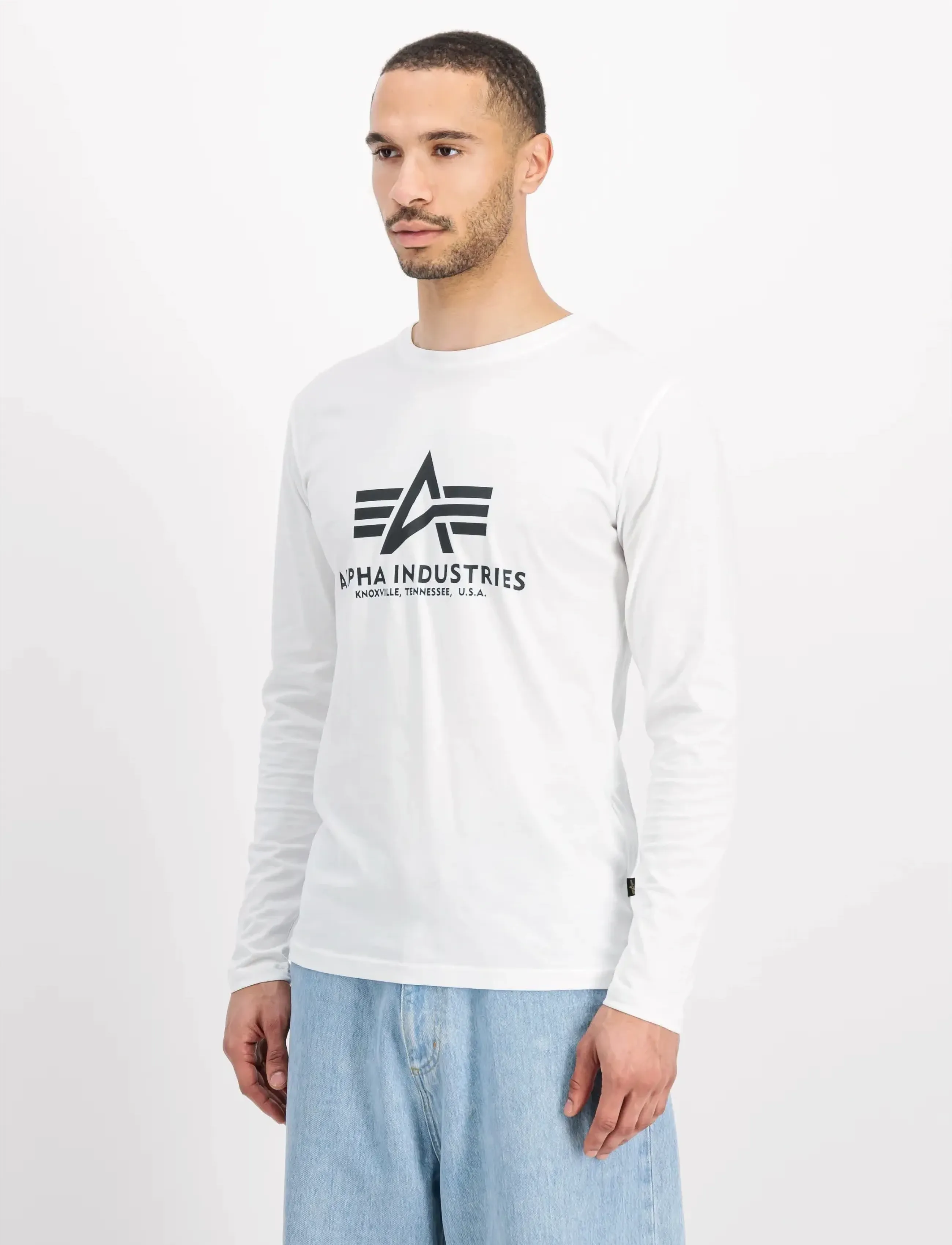 Alpha Industries Basic Longsleeve BL - T-Shirts - WHITE / white