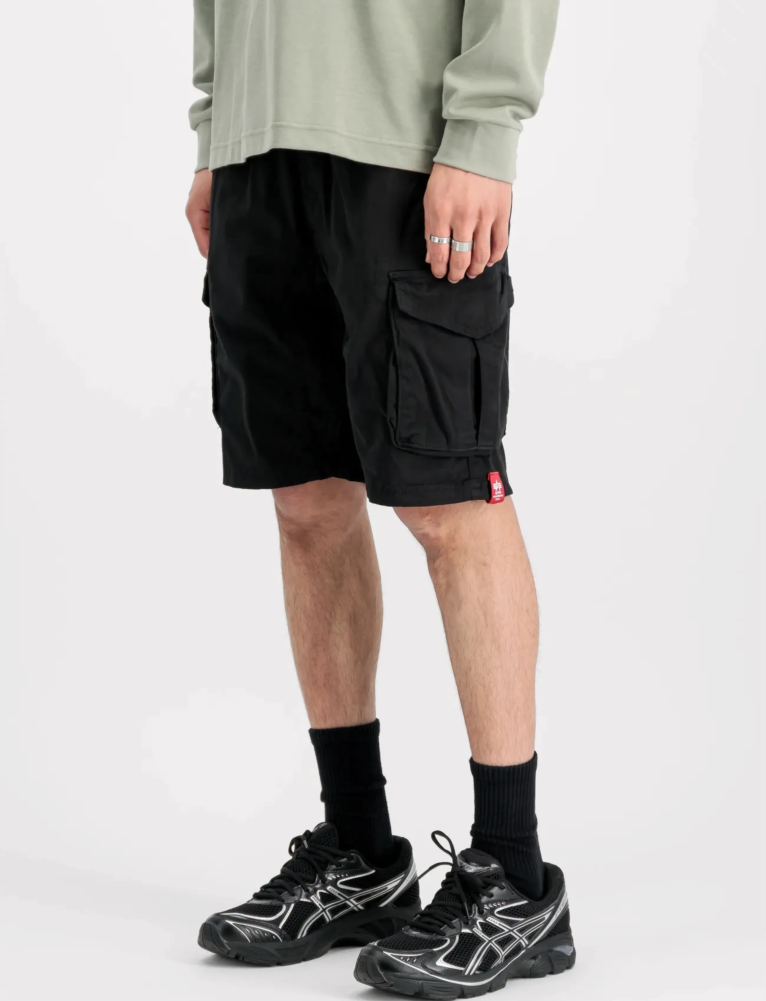 Alpha Industries Cotton Twill Jogger Short, XXL, Black, Shorts > Cargo Shorts, Herre