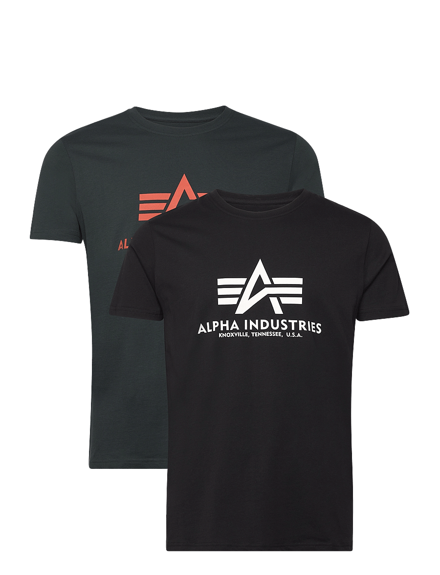 Alpha Industries - Basic T 2 Pack - kurzärmelig - black/dark petrol - 1