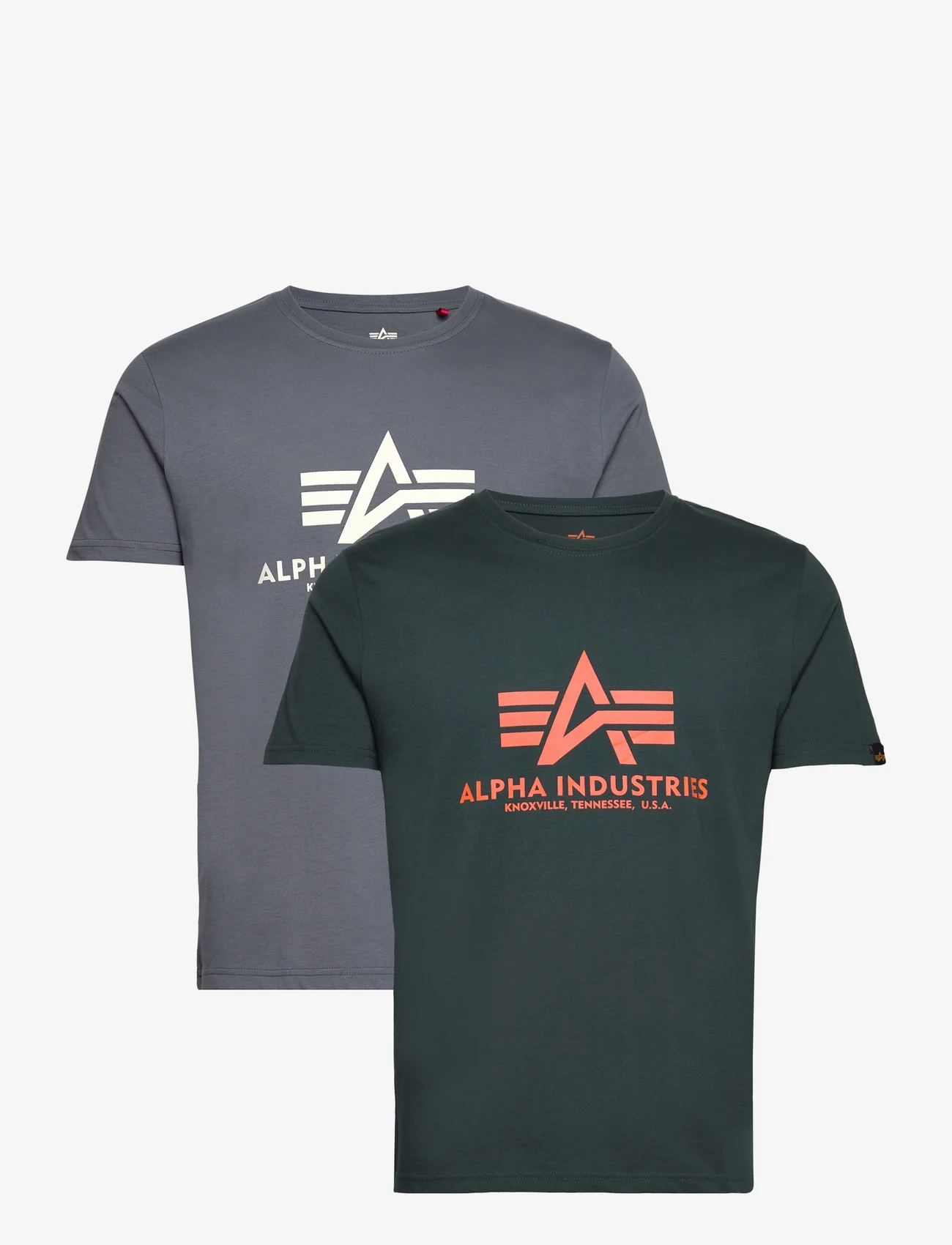 Alpha Industries - Basic T 2 Pack - kortärmade t-shirts - grey black/dark petrol - 0