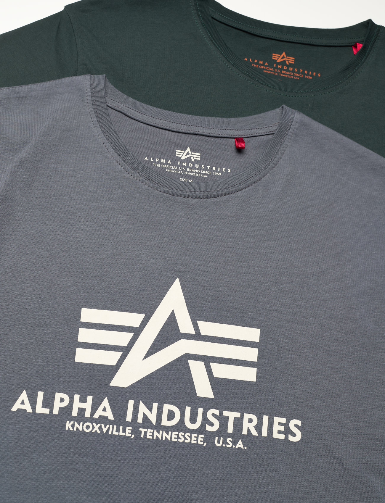 Alpha Industries - Basic T 2 Pack - kortermede t-skjorter - grey black/dark petrol - 1