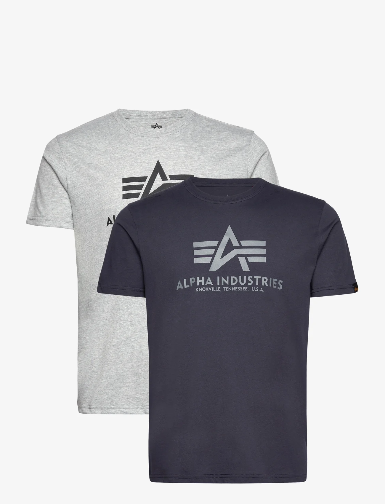 Alpha Industries - Basic T 2 Pack - kortermede t-skjorter - grey.heat/rep.blue - 0